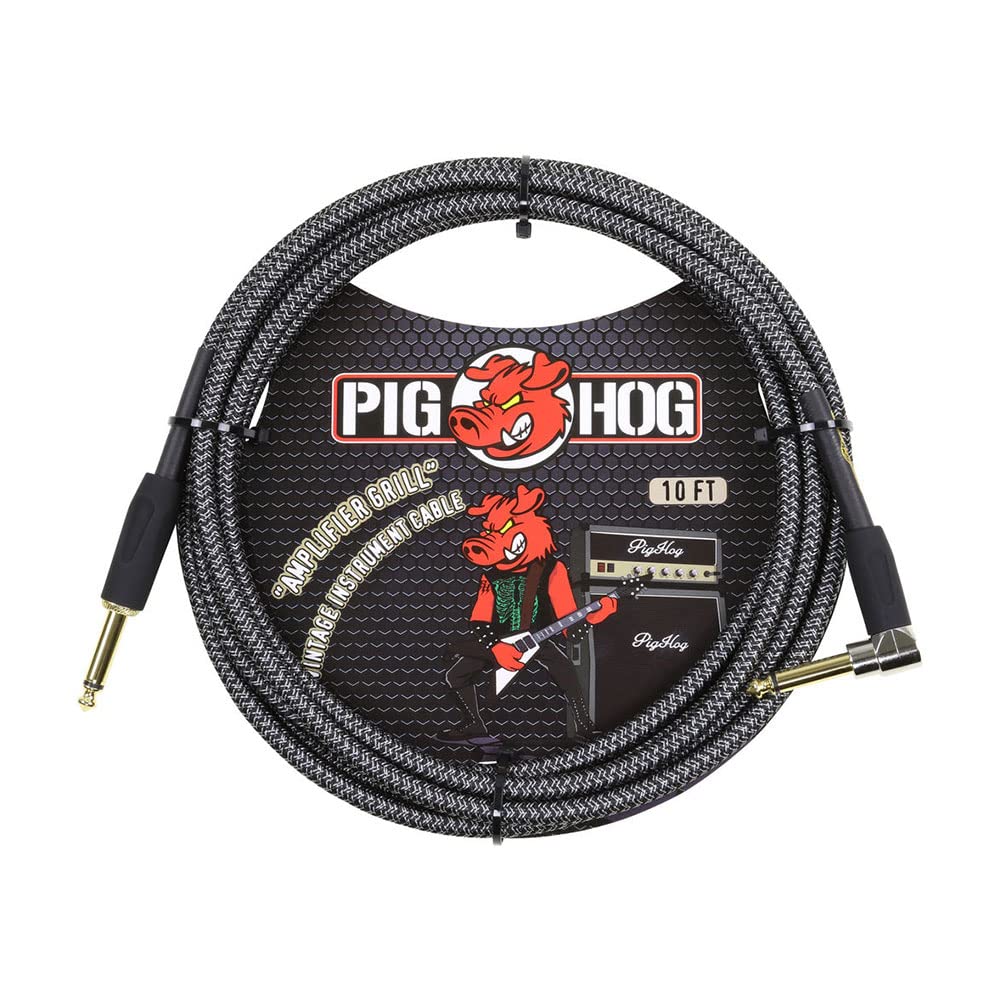 2 Pack Pig Hog Instrument Cable Amp Grill 1/4' to 1/4' Right Angle 10 ft., PCH10AGR - Image 2