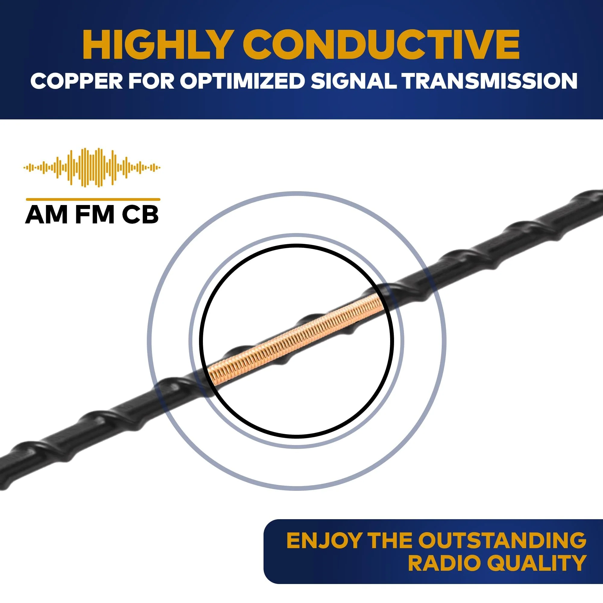2-Pack Short Whip Metal Antenna Mast for Harley Davidson | Highly Durable Premium 16 Inch Antennas | Black Car Wash-Proof FM AM XM CB Radio Antenna | Universal Accessories for Harley Davidson - Image 3