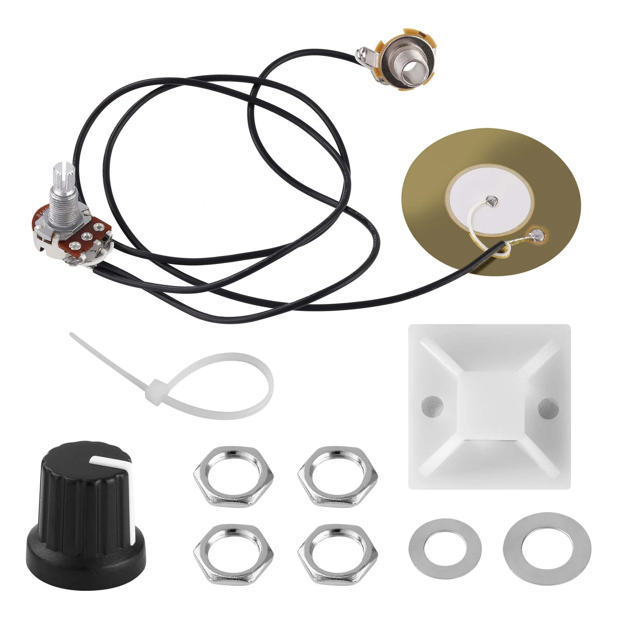 2 Packs 50mm Piezo Pickup Transducer Prewired Amplifier with 6.35mm Output Jack for Acoustic Guitars, Ukuleles, and Cigar Box Guitars - Image 3