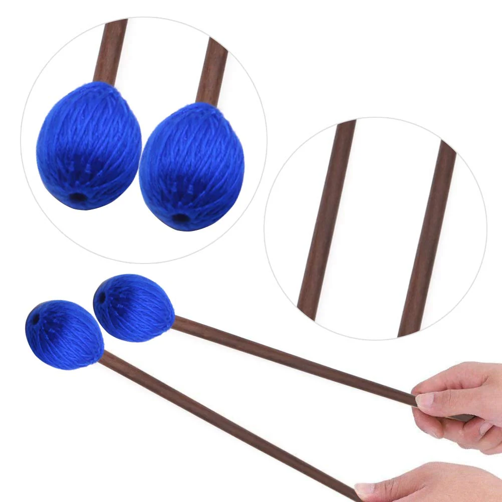 2 Pair Marimba Mallets Medium Blue Hard Yarn Head Keyboard Marimba Mallets for Percussion Marimba Playing Glockenspiel Marimba (Style 2) Style 2 - Image 6