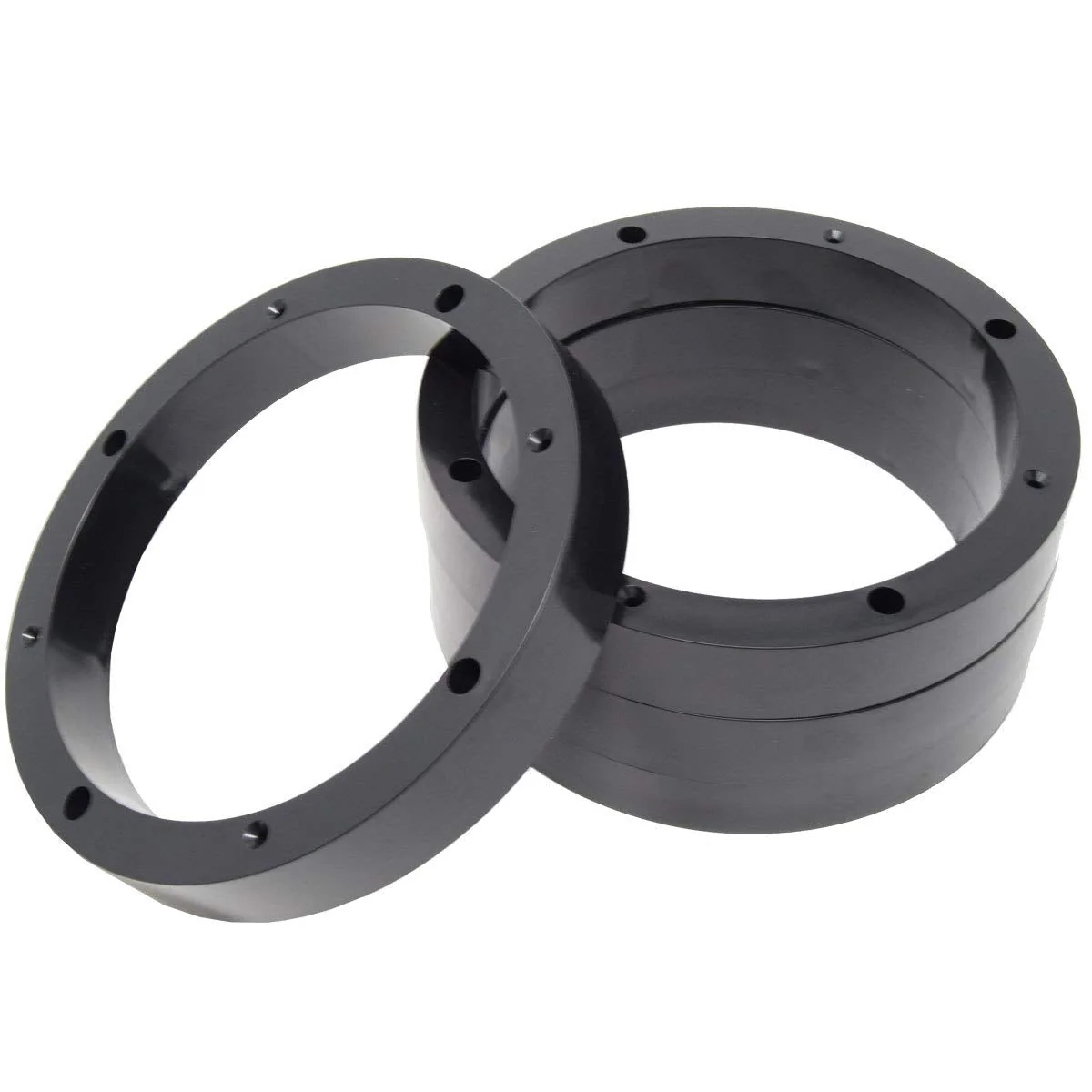 2 Pairs 6.5" Plastic Speaker Spacer Rings - Subwoofer Mid Range Custom Installation Mounting Adapter
