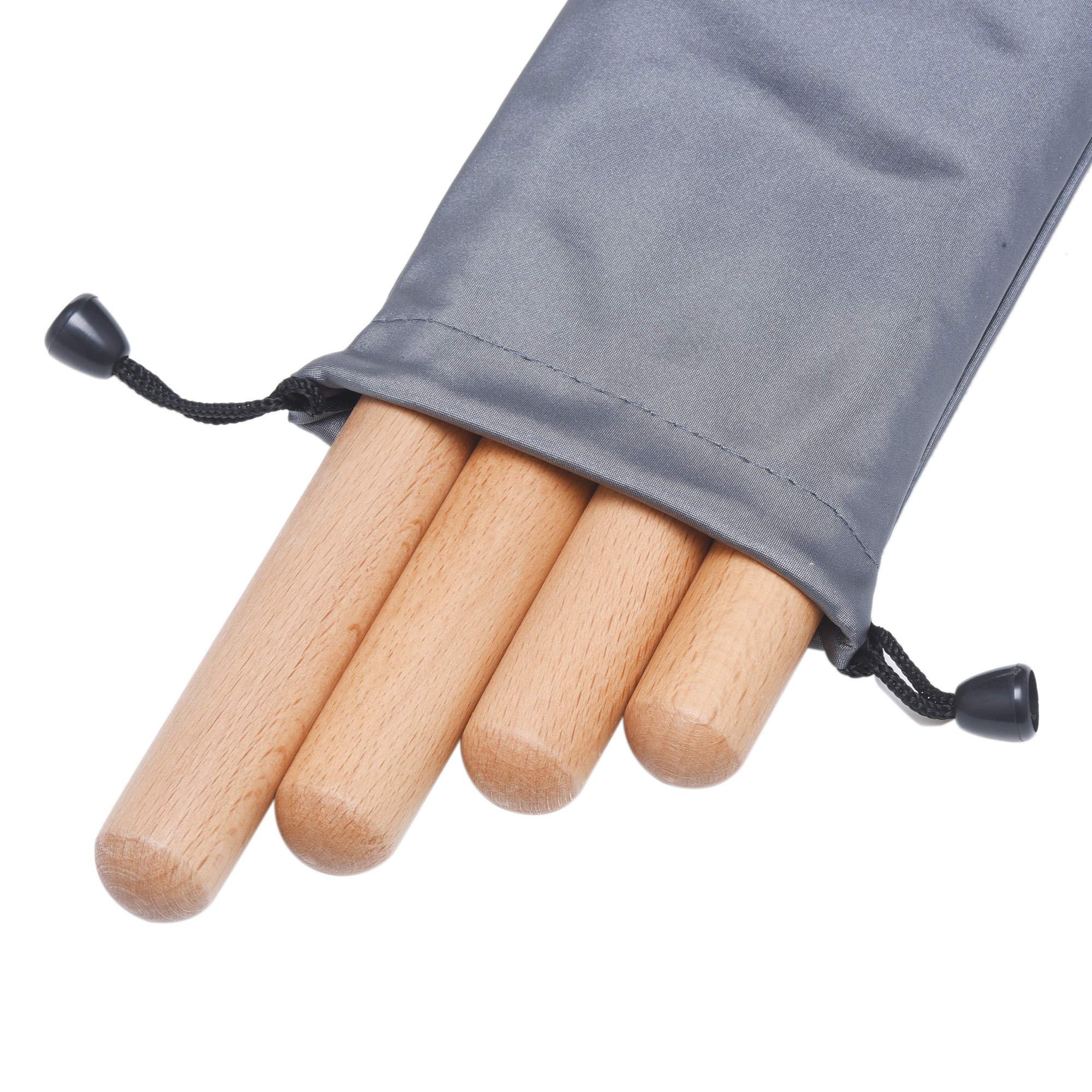 2 Pairs Classical Wood Claves Musical Percussion Instrument, 8 Inch Rhythm Natural Hardwood Sticks with a Carry Bag - Image 3