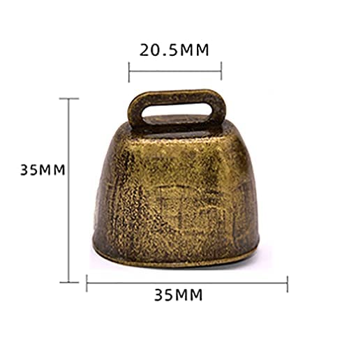 2 Pcs Cow Horse Sheep Grazing Copper Bells,Cattle Farm Animal Loud Red Bronze Bell,Pet Anti-Theft Bell,Small Brass Bell New Years, Wedding Bells & Chimes Percussion Musical Instruments, 2x3cm - Image 2