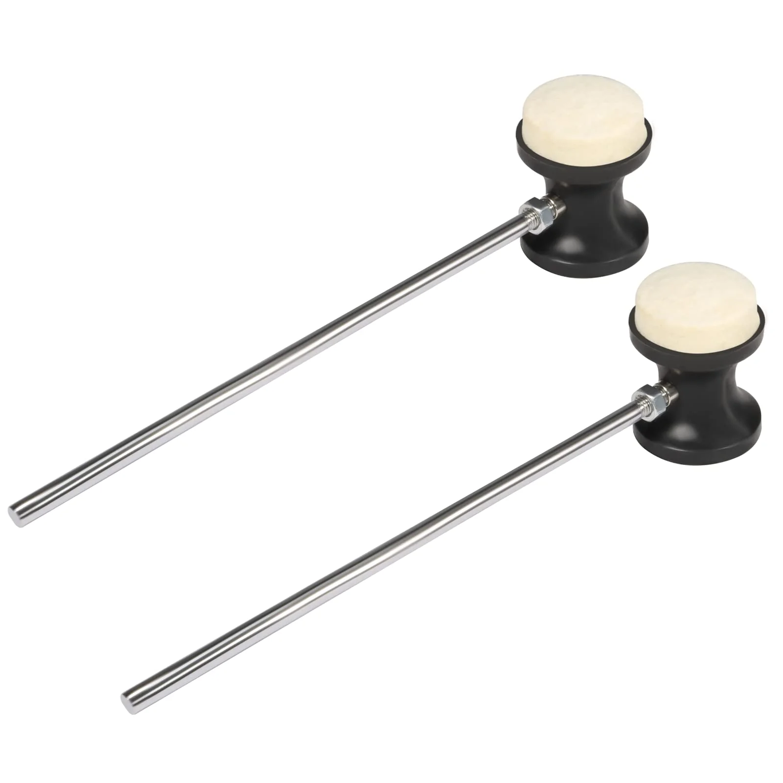 2 Pcs Dual Sided Bass Drum Pedal Mallet, Wool Felt Drum Pedal Beater, Anti-Slip Bass Percussion Sticks, Instrument Band Accessory Part Dual Sided Beater