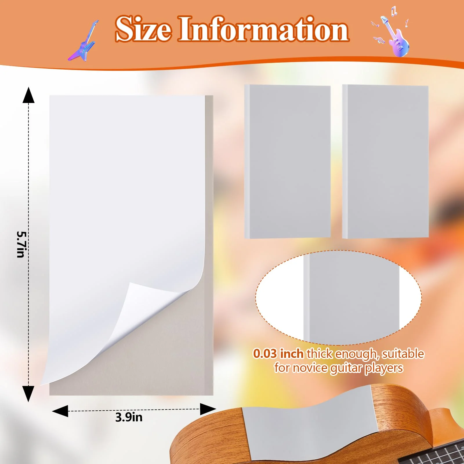 2 Pcs Guitar Non Slip Pad Keep Guitar from Sliding Guitar Accessories Self Adhesive Silicone Pads Guitar Aid for Beginners Keep Your Instrument in Place, Light Gray - Image 3