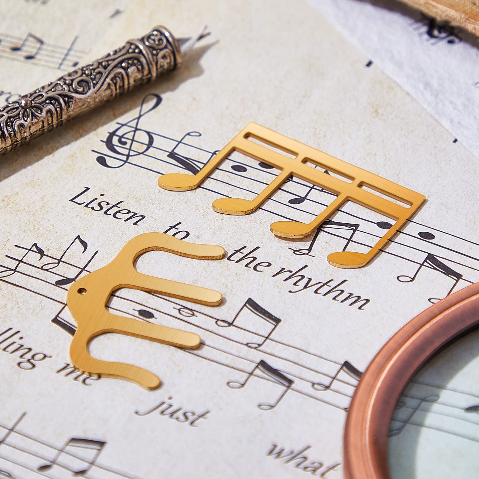 2 Pcs Metal Music Book Clip and Page Holder, Book Clip for Reading, Piano Sheet Music Holders Sheet Music Holders for Piano, Keyboard, Stands, and Books (Gold) Gold - Image 6