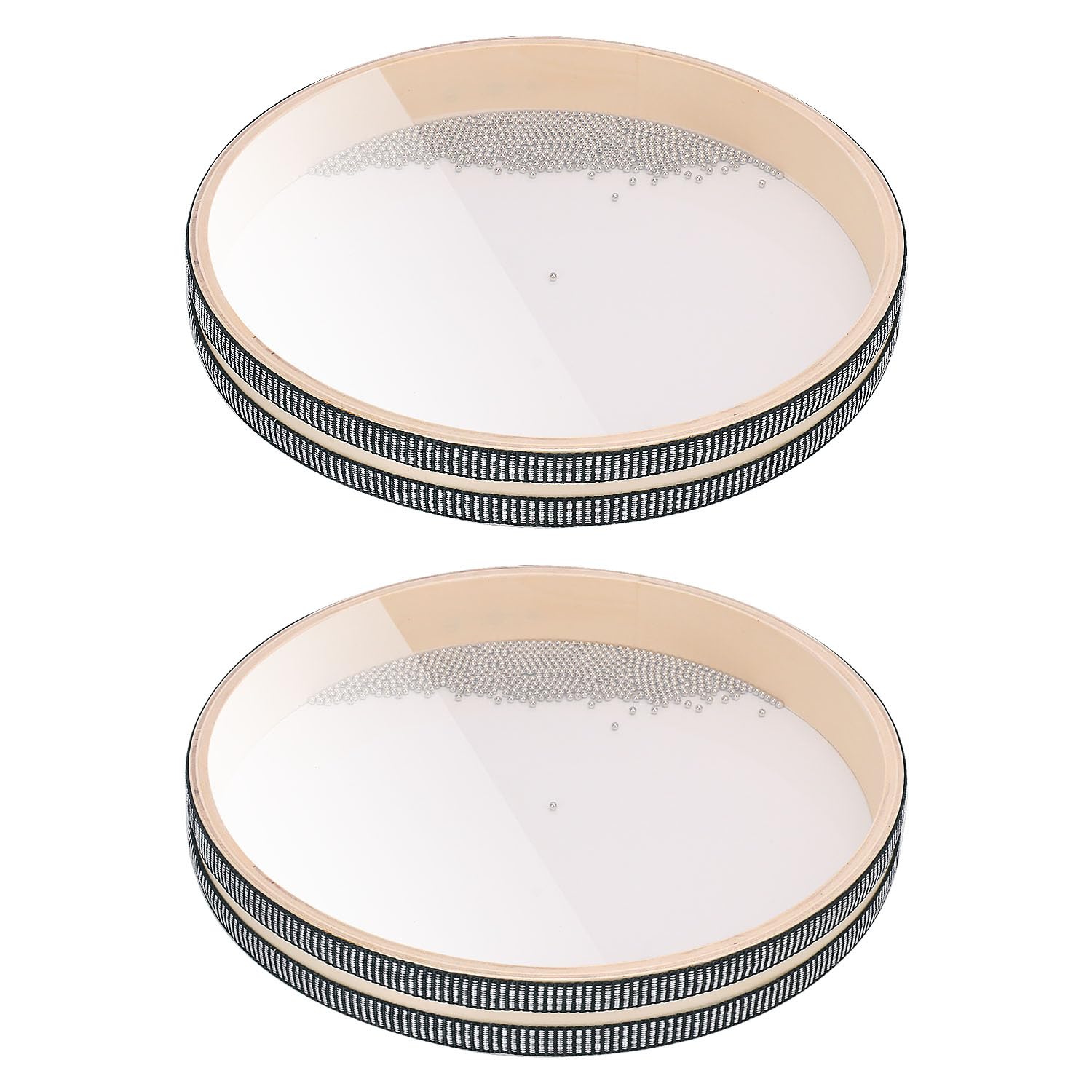 2 PCS Wave Bead Ocean Drum, 10 Inch Percussion Wave Drum, Authentic Sea Sound Drum, Shell Ocean Sound Drum for Sound Healing, Home Supplies