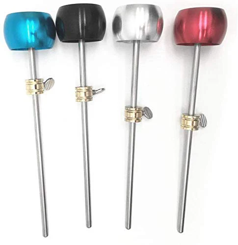 2 Pieces Bass Drum Pedal Beater Aluminum Alloy Hammer Head Percussion Instrument Accessory Part Red 1 - Image 3