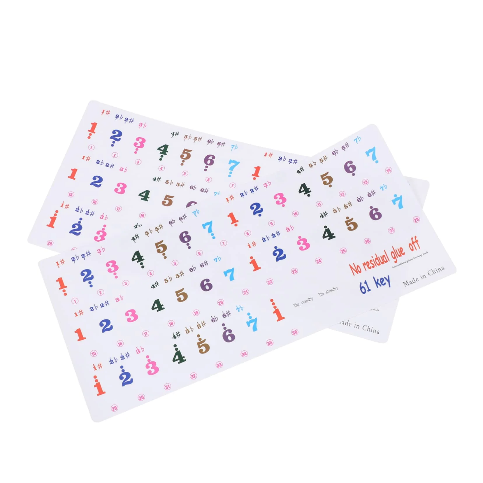 2 Sheets 61 Key Keyboard Stickers Letter Stickers Piano Letter Stickers for Keys Sticker by Numbers Piano Stickers for Keys Piano Decals Piano Accessories Music Instrument Supplies