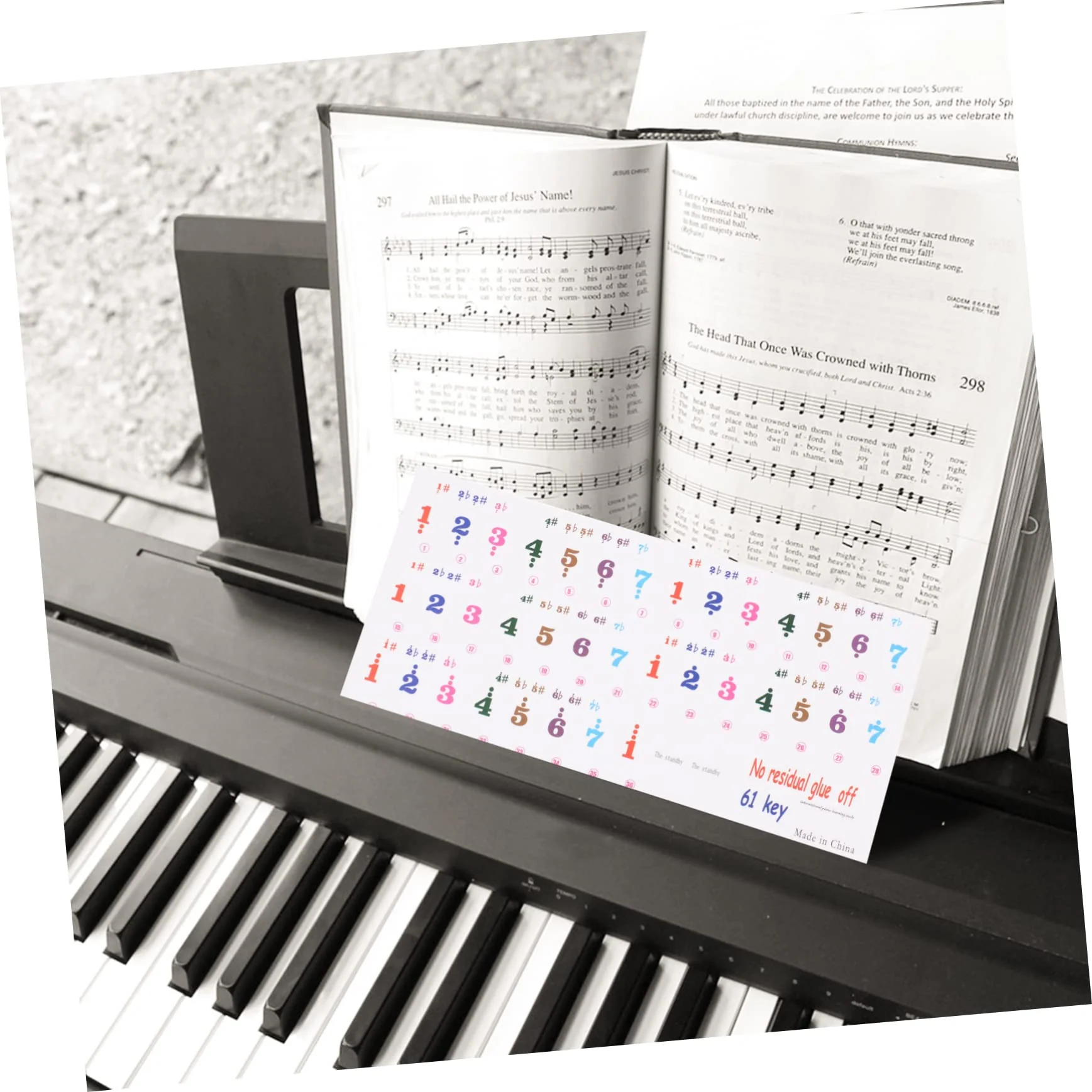 2 Sheets 61 Key Keyboard Stickers Letter Stickers Piano Letter Stickers for Keys Sticker by Numbers Piano Stickers for Keys Piano Decals Piano Accessories Music Instrument Supplies - Image 5