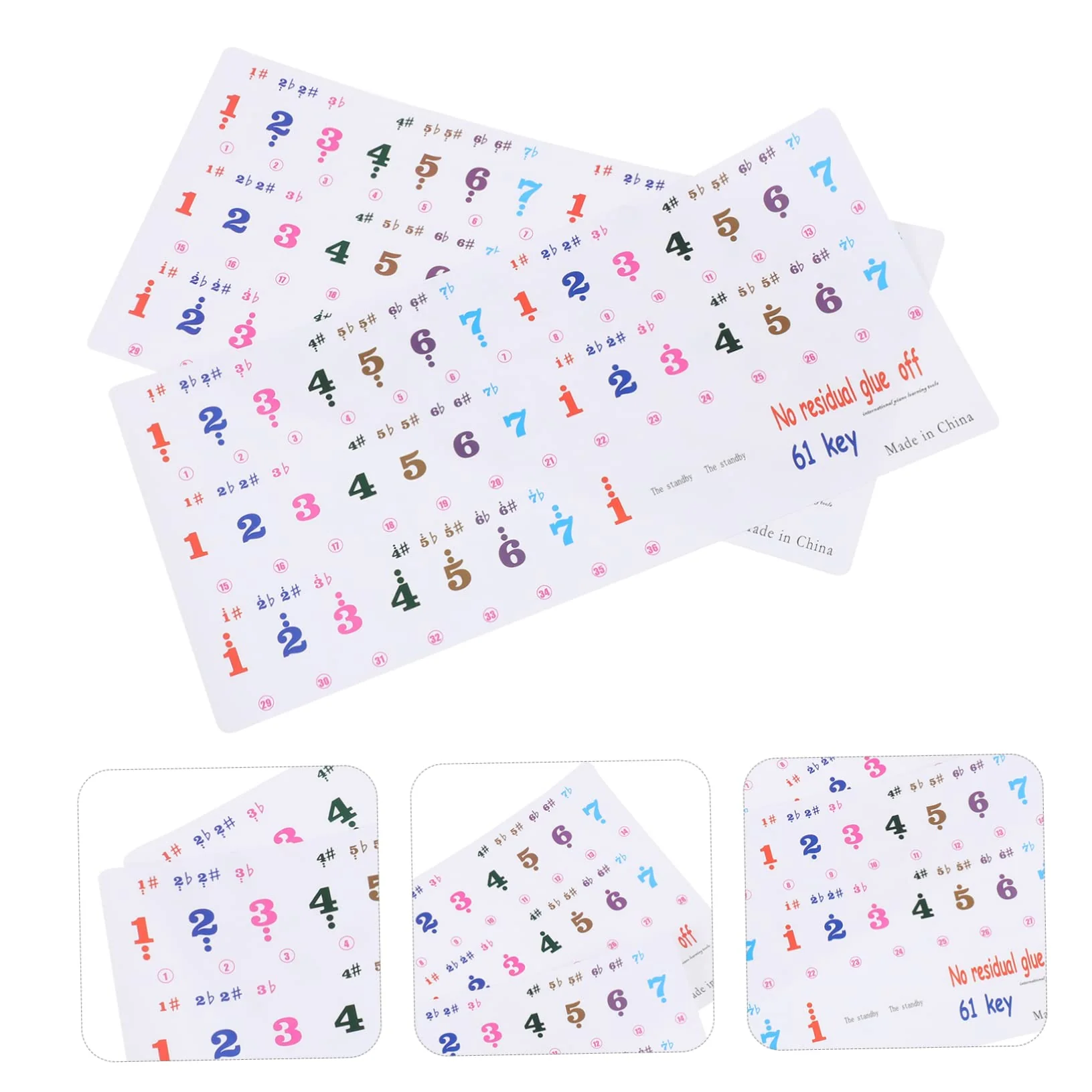 2 Sheets 61 Key Keyboard Stickers Letter Stickers Piano Letter Stickers for Keys Sticker by Numbers Piano Stickers for Keys Piano Decals Piano Accessories Music Instrument Supplies - Image 6