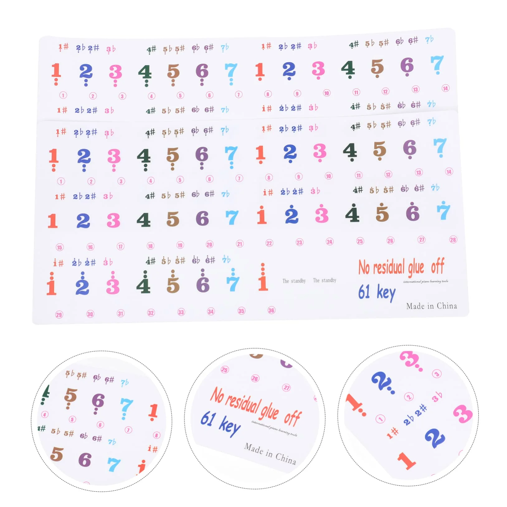 2 Sheets 61 Key Keyboard Stickers Letter Stickers Piano Letter Stickers for Keys Sticker by Numbers Piano Stickers for Keys Piano Decals Piano Accessories Music Instrument Supplies - Image 9
