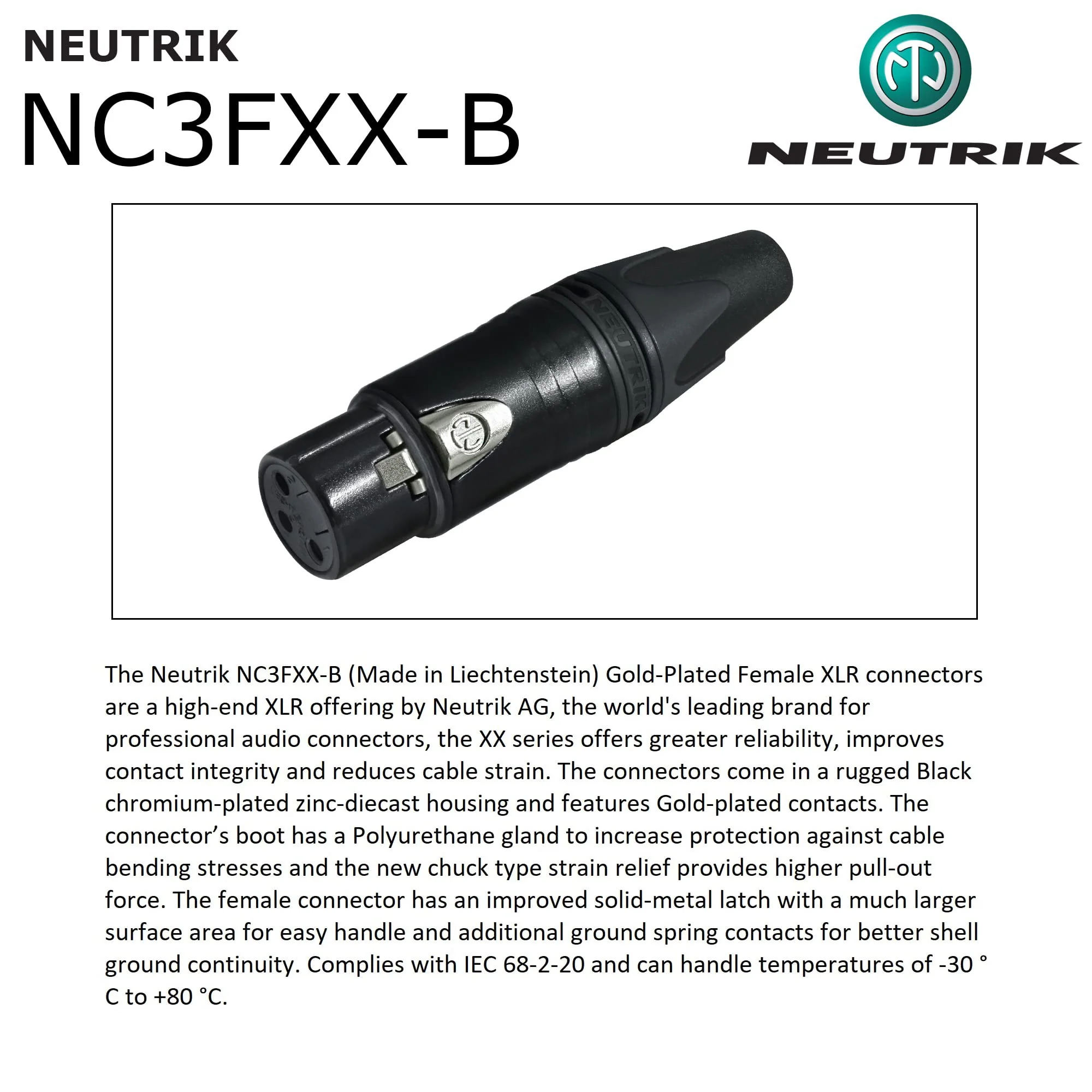 2 Units - 6 Foot - WBC-PRO-Quad Ultra-Silent Ultra-Flexible Balanced Star-Quad Cable with Neutrik Male & Female XLR Plugs & Black Tweed Jacket - Image 7