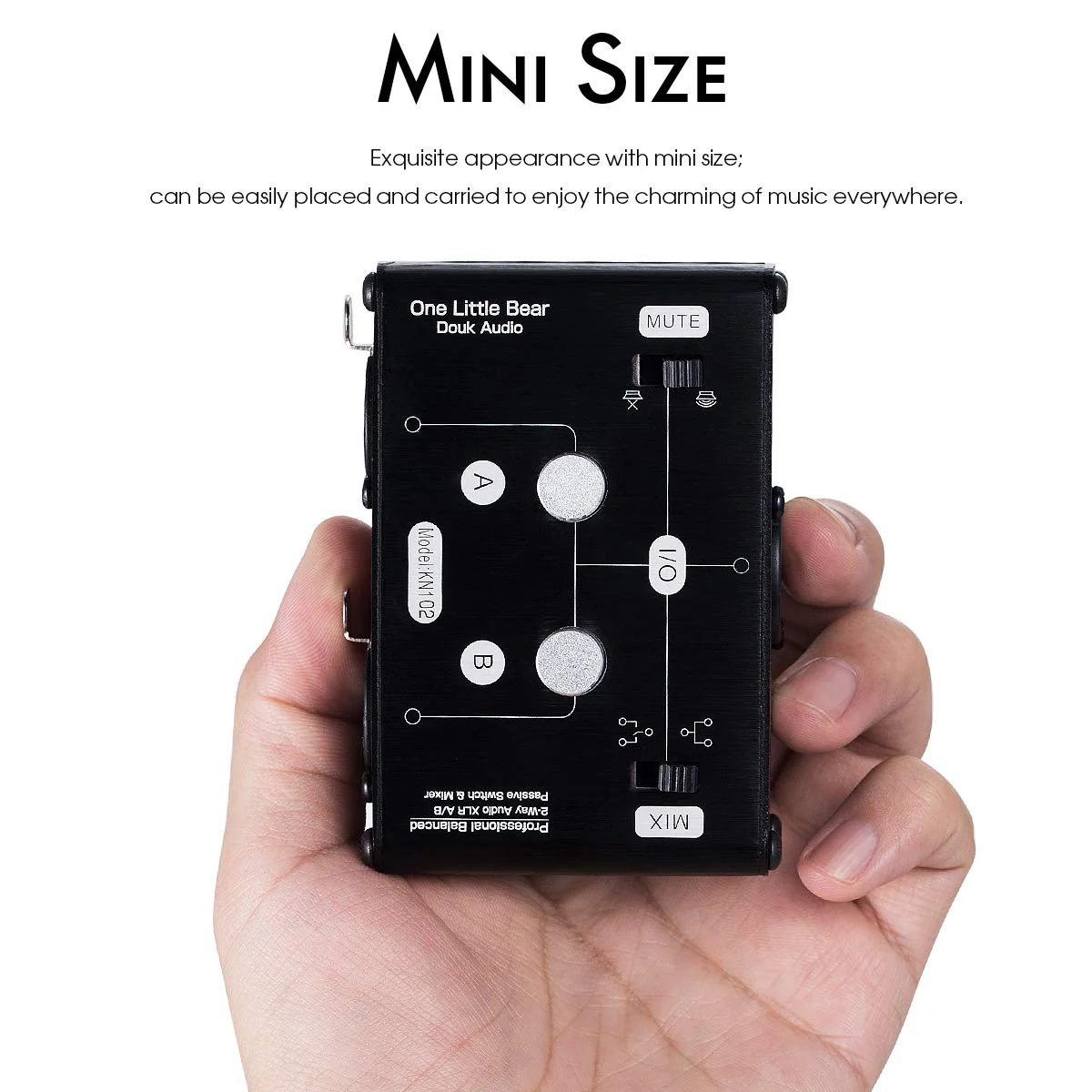 2 Way XLR Balanced Stereo Audio Switcher Passive A/B Mini Switch Box Mixer Sound Splitter (KN102, 1-IN-2-OUT) KN102-1-IN-2-OUT - Image 4