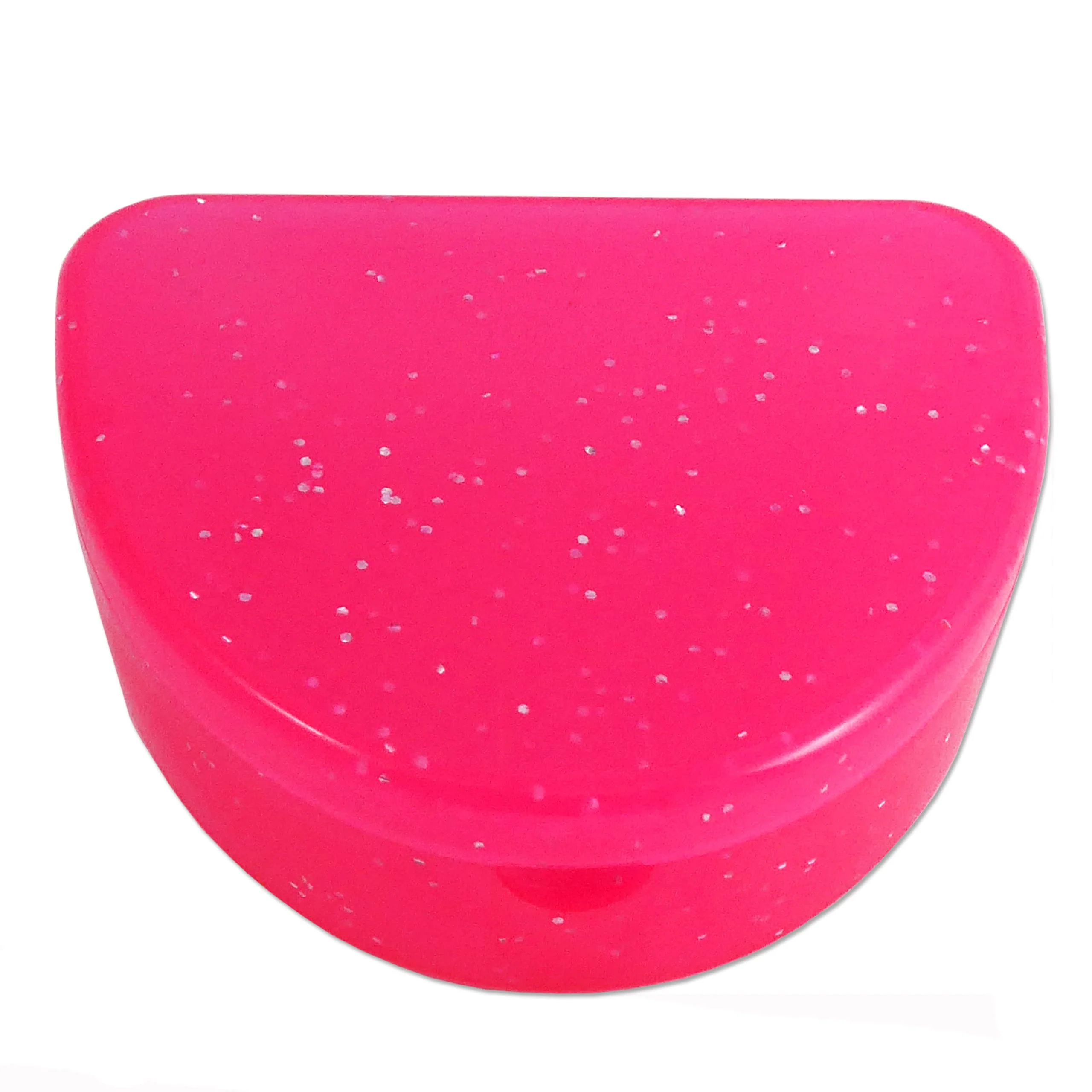 2 x Slim Orthodontic Case - Box for Braces, Whitening Splints, Dentures & More (Glitter Pink & Glitter Purple) - Image 2