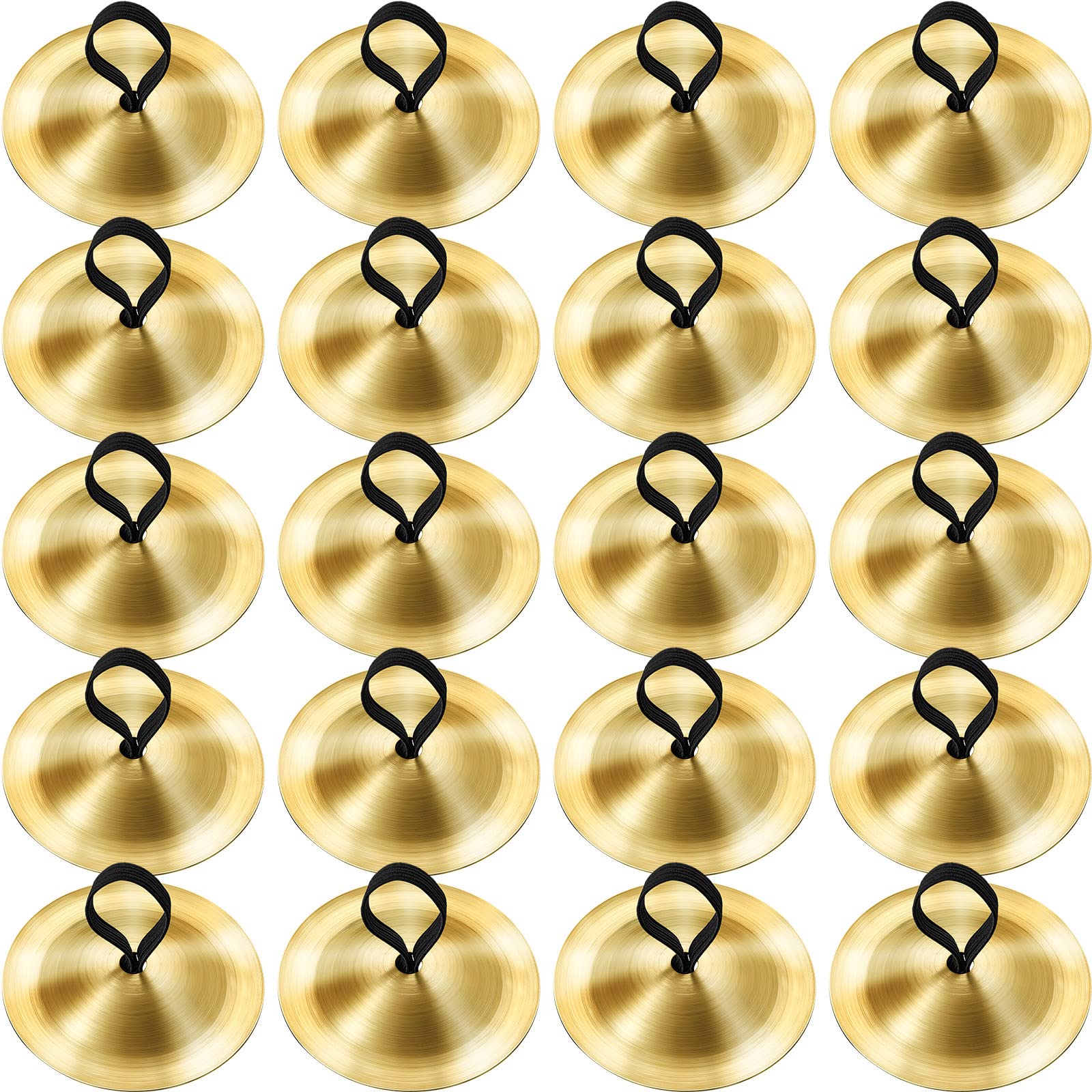 20 Pieces Finger Cymbals Belly Dancing Finger Dancing Finger Zills Musical Instrument for Dancer Party (Gold) Gold