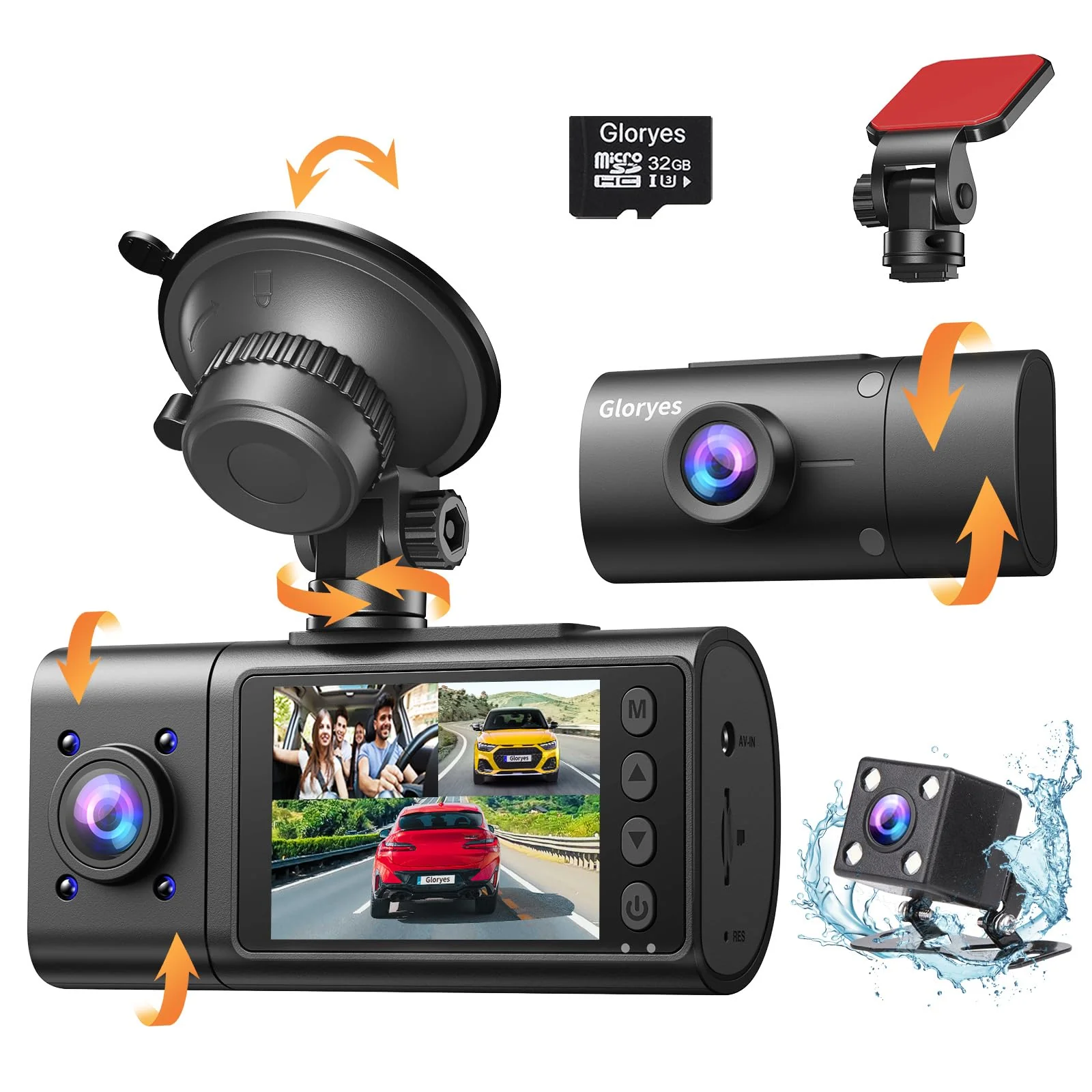 2025 Dash Cam, 3 Channel Dash Cam Front and Rear Inside, Interior Car Camera, 2.5K/1440P Single Fr,Fr+Interior, Front+Rear Dash Camera for Cars Taxi with Night Vision, Parking Monitor 1S Recording