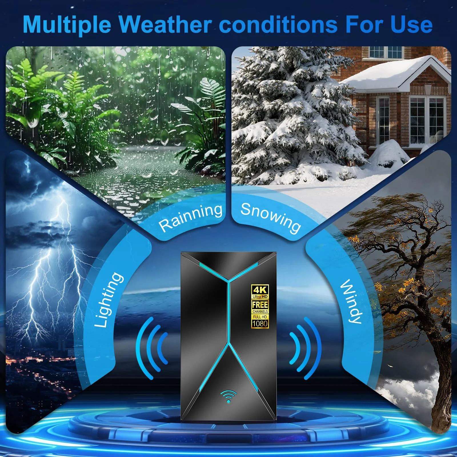 2026 Upgraded TV Antenna Indoor Outdoor, 3200+ Miles Long Range Digital HDTV Antenna with Signal Amplifier Booster, 26FT Coaxial Cable for Local Channels, Supports 4K 8K 1080p for Smart & Older TVs - Image 6