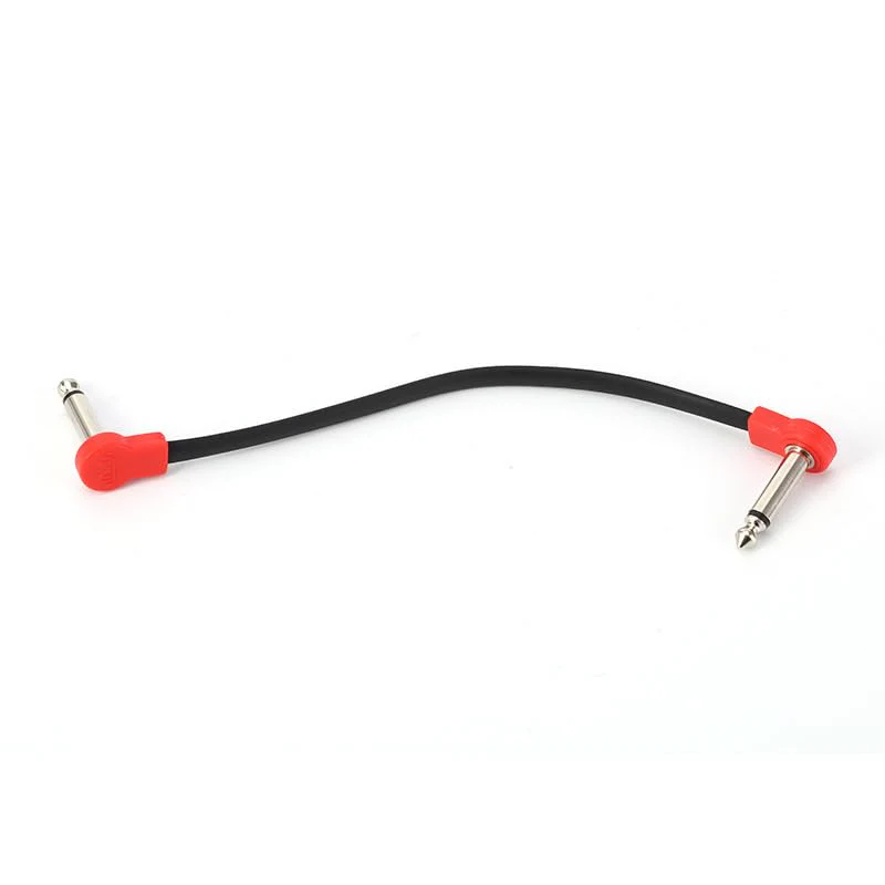 20IN Flat Guitar Patch Cables, Noise Free, Save Space, 1/4" TS Right Angle for Guitar Effect Pedals, 20IN 4 Pack, Black - Image 2