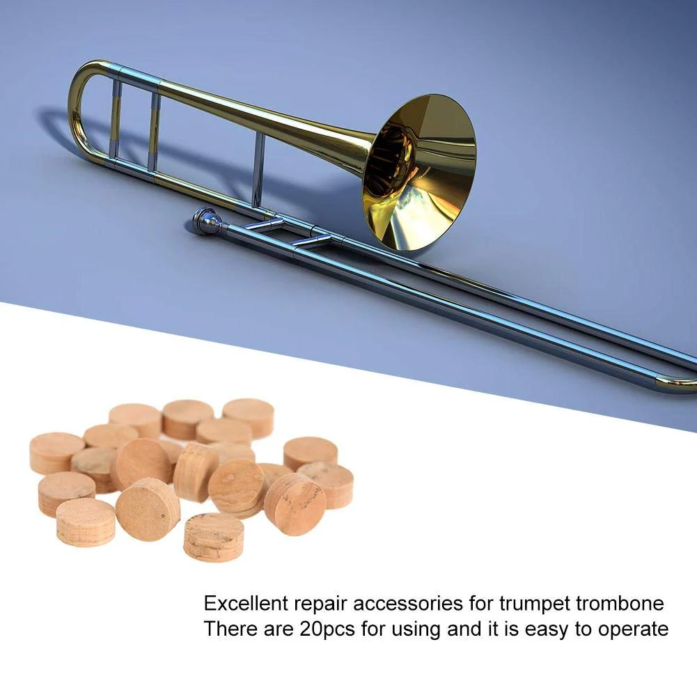 20Pcs 9.5mm Trumpet Cork Pads Trombone Repairing Cork Pads Trumpet Spit Valve Musical Instrument Accessories - Image 3