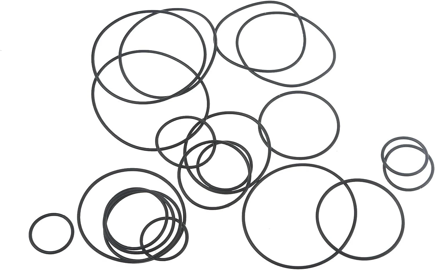 20Pcs Black Universal 1.5mm Cassette Tape Machine Belt Drives Belts Tape Machine Bands for Repair Maintenance Cassette Belt Replacement Round Tape Decks Stereo System Components CD and Tape Players - Image 6