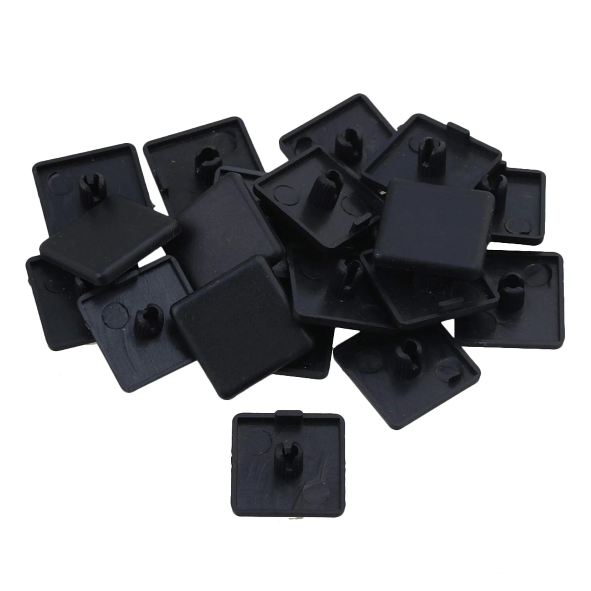 20pcs Single Hole Extrusion End Caps for 2020 European Standard Aluminum Profile Black 20x20mm