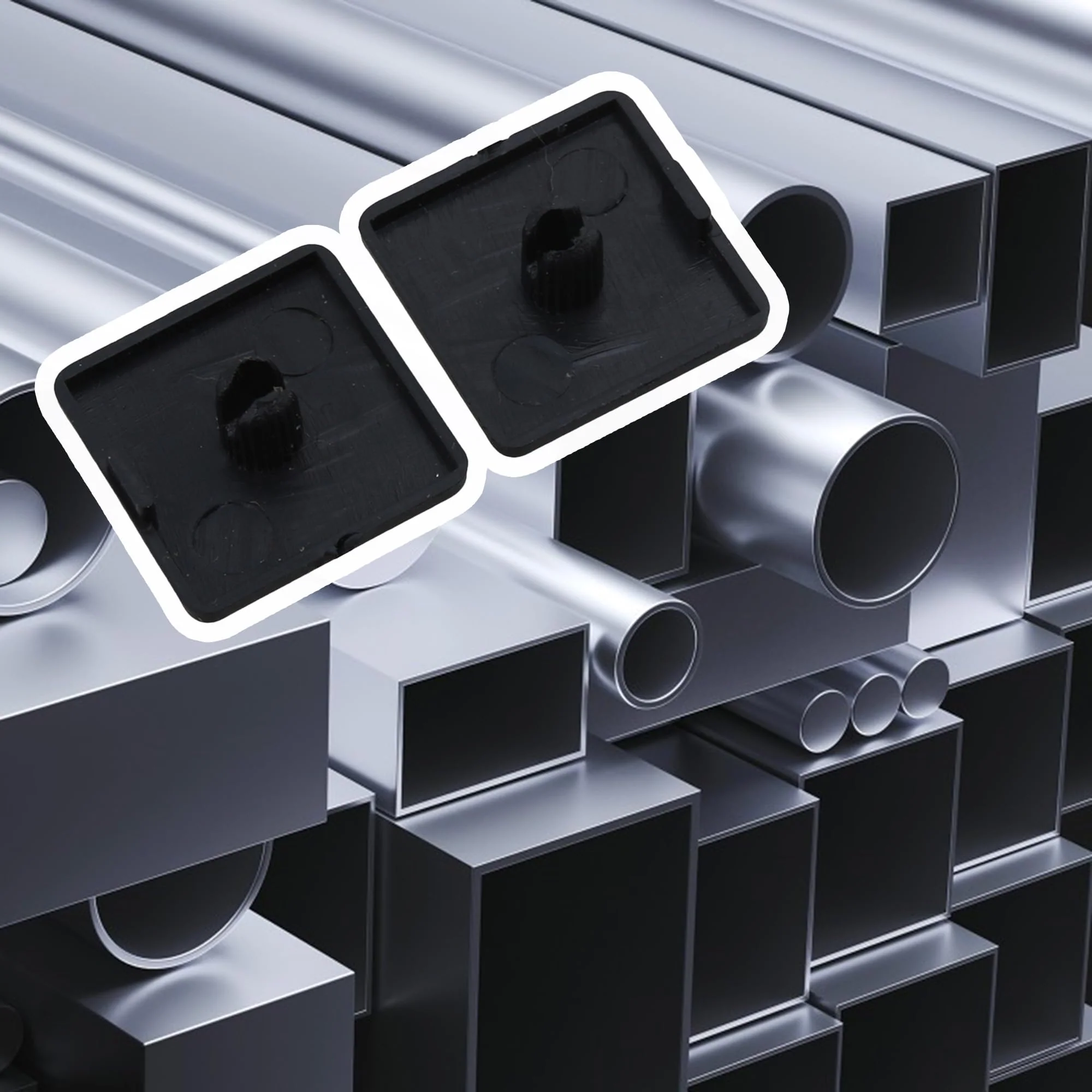 20pcs Single Hole Extrusion End Caps for 2020 European Standard Aluminum Profile Black 20x20mm - Image 2