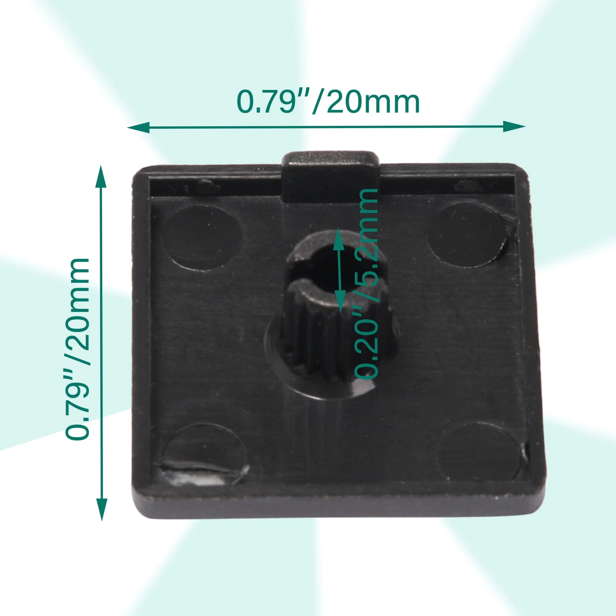 20pcs Single Hole Extrusion End Caps for 2020 European Standard Aluminum Profile Black 20x20mm - Image 5
