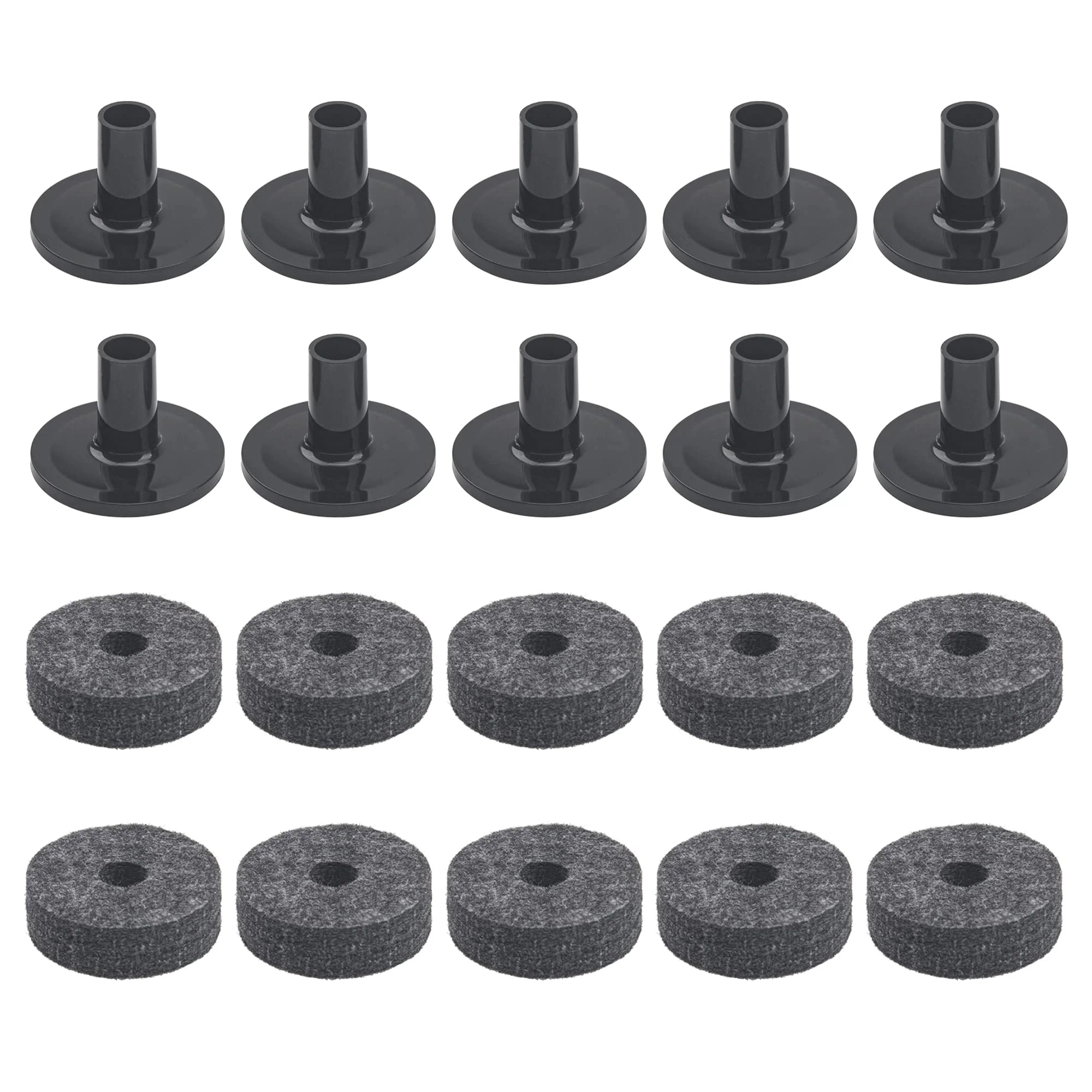 20Pcs Yootones Cymbal Stand Felt Washer & Plastic Drum Cymbal Stand Sleeves Drum Accessories