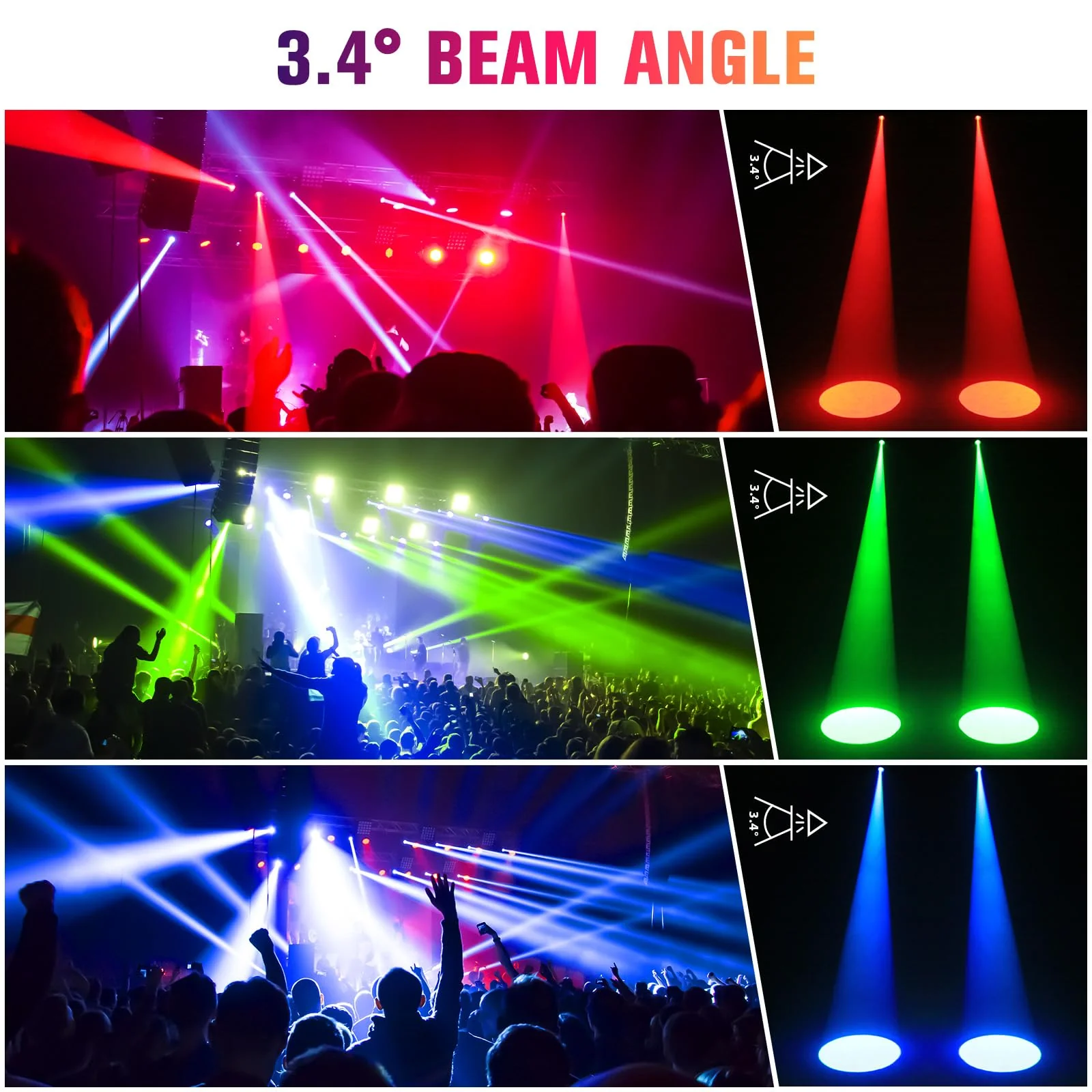 20W Pinspot Light with Remote,RGBWYP+Cyan LED Beam Spot Lights,Ultra Bright Mirror Disco Ball Spotlight Stage Light for DJ Disco Party Bar Club Show Wedding Children's Theater Black 1 Pack - Image 4