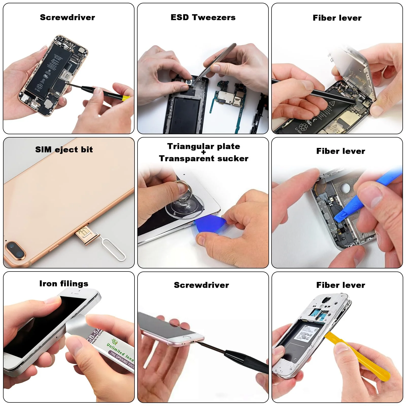 22 Piece Professional Electronics Opening Pry Screwdriver Set Multiple Functions Tool Repair Kit, for Cellphone iPhone Laptops Tablets Pry Open Replace Screen Battery and More - Image 6