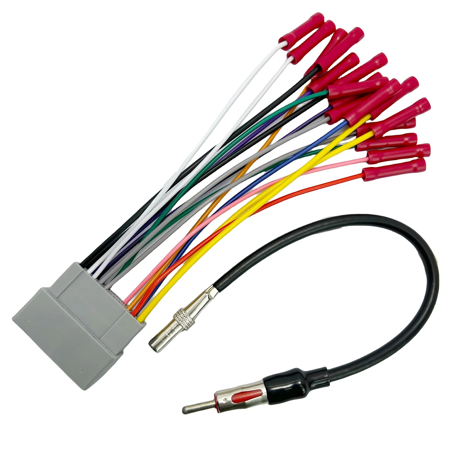 22Pin Radio Wiring Harness with Antenna Adapter for Dodge 2002-2010 Chrysler 2000-2007 Jeep 2003-2008 Aftermarket Car Stereo Wiring Harness Connector Car Stereo Radio Wiring Harness Cable Install Kit 16-pin, with Antenna Adapter