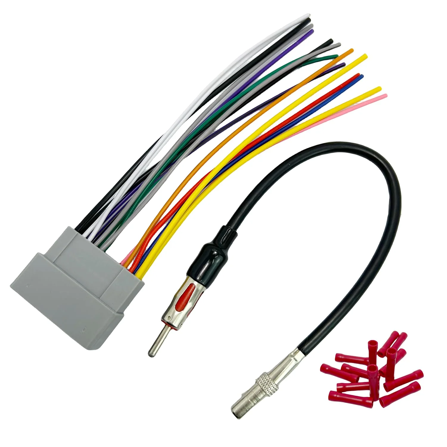 22Pin Radio Wiring Harness with Antenna Adapter for Dodge 2002-2010 Chrysler 2000-2007 Jeep 2003-2008 Aftermarket Car Stereo Wiring Harness Connector Car Stereo Radio Wiring Harness Cable Install Kit 16-pin, with Antenna Adapter - Image 7