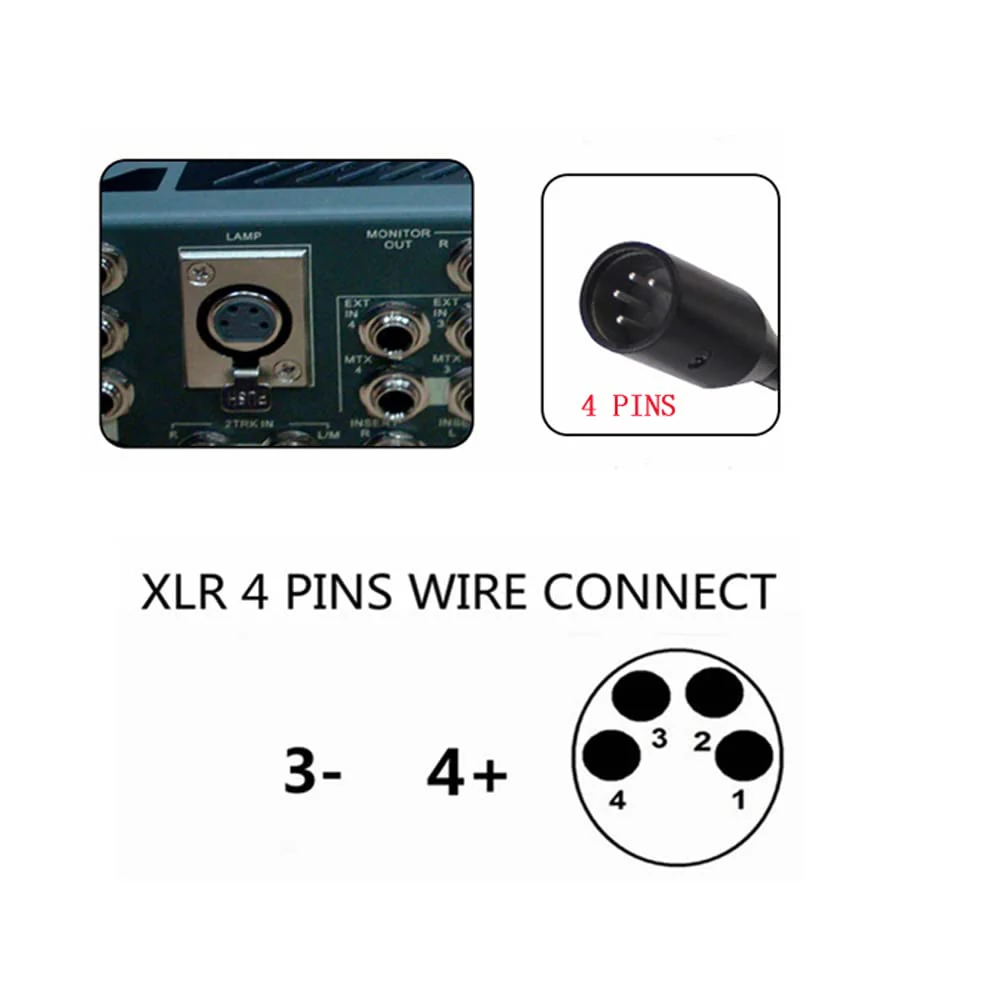 24 inch 2 watt Right Angle XLR 4PIN LED Mixer gooseneck lamp for Yamaha BEHRINGER Allen&Heath Mixer (XLR 4Pin Port) - Image 5