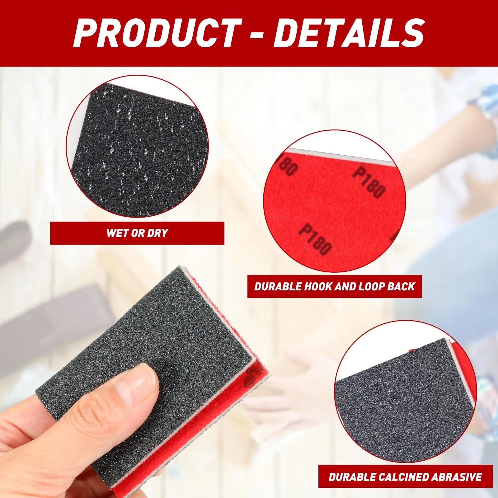 24 Pcs Sanding Sponge Set 80-3000 Grit Sanding Pads, Flexible Sandpaper Block Coarse and Fine, Foam Sanding Pads Washable and Reusable, Wet and Dry Sandpaper for Metal Wood Wall Polishing 24Pcs Mixed Grit - Image 6