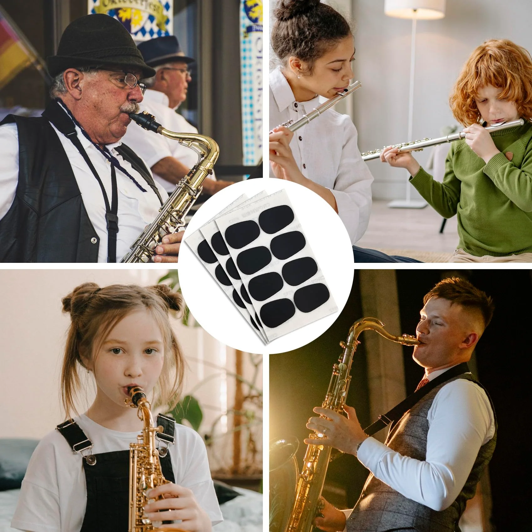 24 Pcs Saxophone Mouthpiece Pads 0.8 mm Alto Saxophone Mouthpiece Pads Sticky Mouthpiece Patches For Saxophone And Clarinet Beginners 24 - Image 3