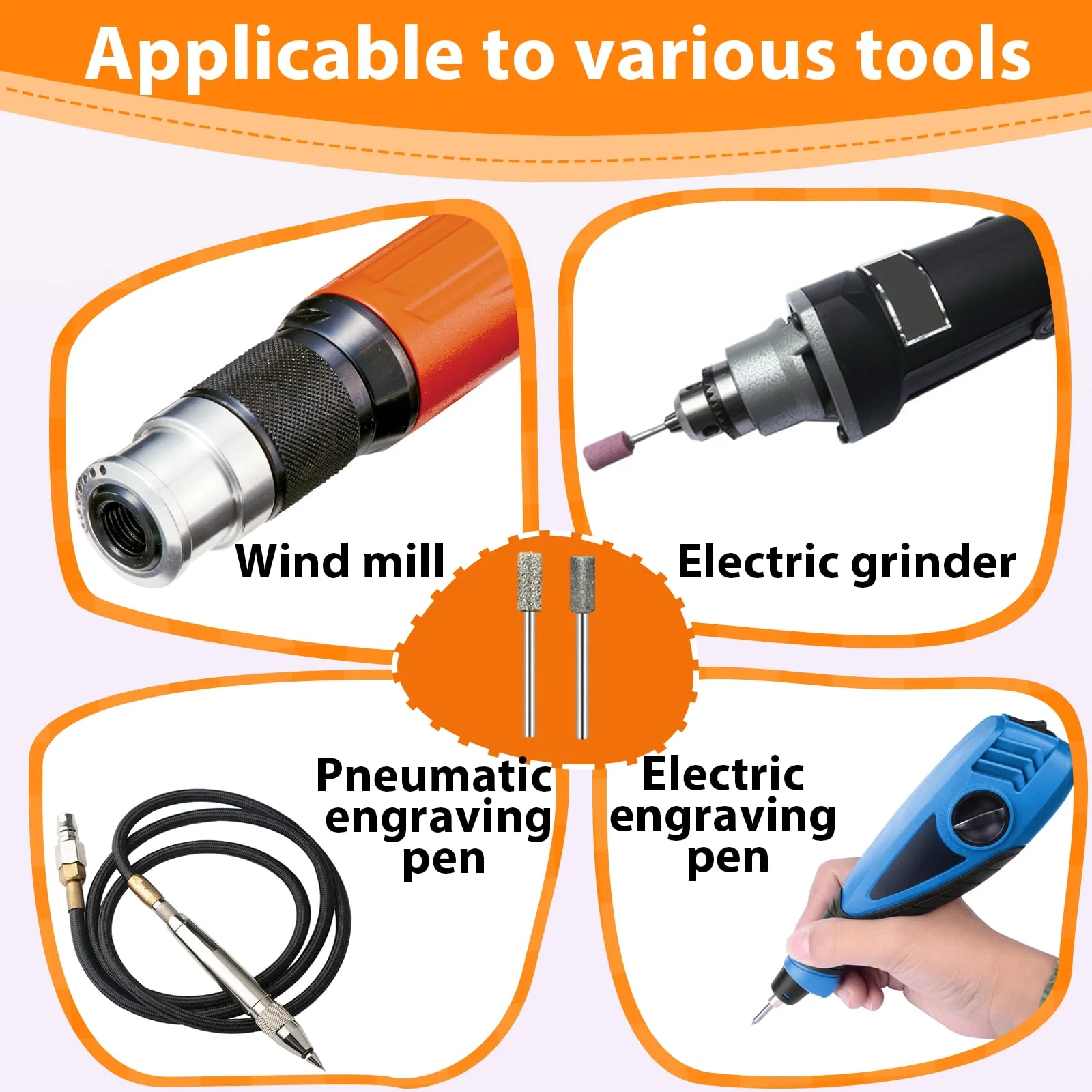 24 Piece Diamond Grinding Point Set - Grinding Attachments Suitable for Dremel - For Engraving & Polishing on Jade, Ceramic, Glass & Stone - Robust & Versatile - Image 5