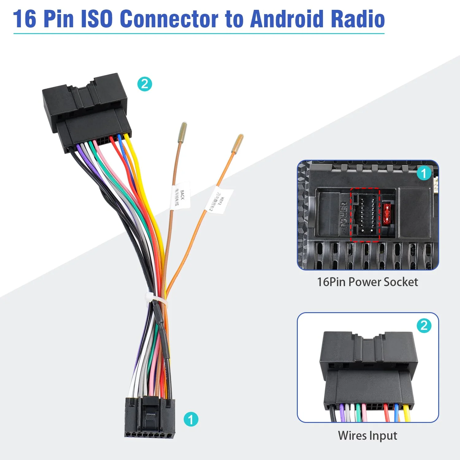 24Pin Radio Wiring Harness Compatible with Ford F150/250/350/450/550 Explorer Fusion Focus Mustang Transit Fiesta, 16Pin Car Stereo Wire Adapter+Butt Connector - Image 5