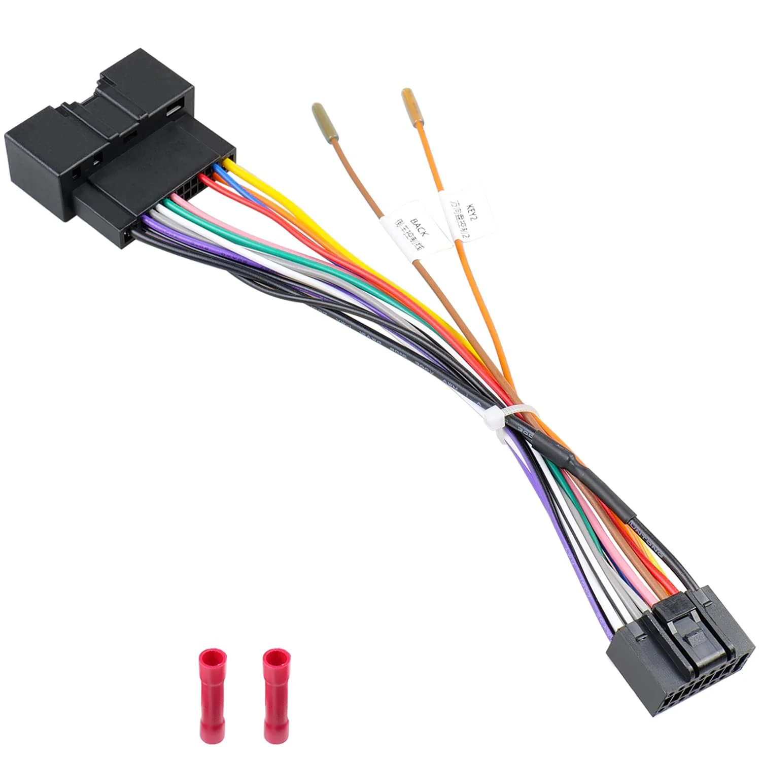 24Pin Radio Wiring Harness Compatible with Ford F150/250/350/450/550 Explorer Fusion Focus Mustang Transit Fiesta, 16Pin Car Stereo Wire Adapter+Butt Connector - Image 7