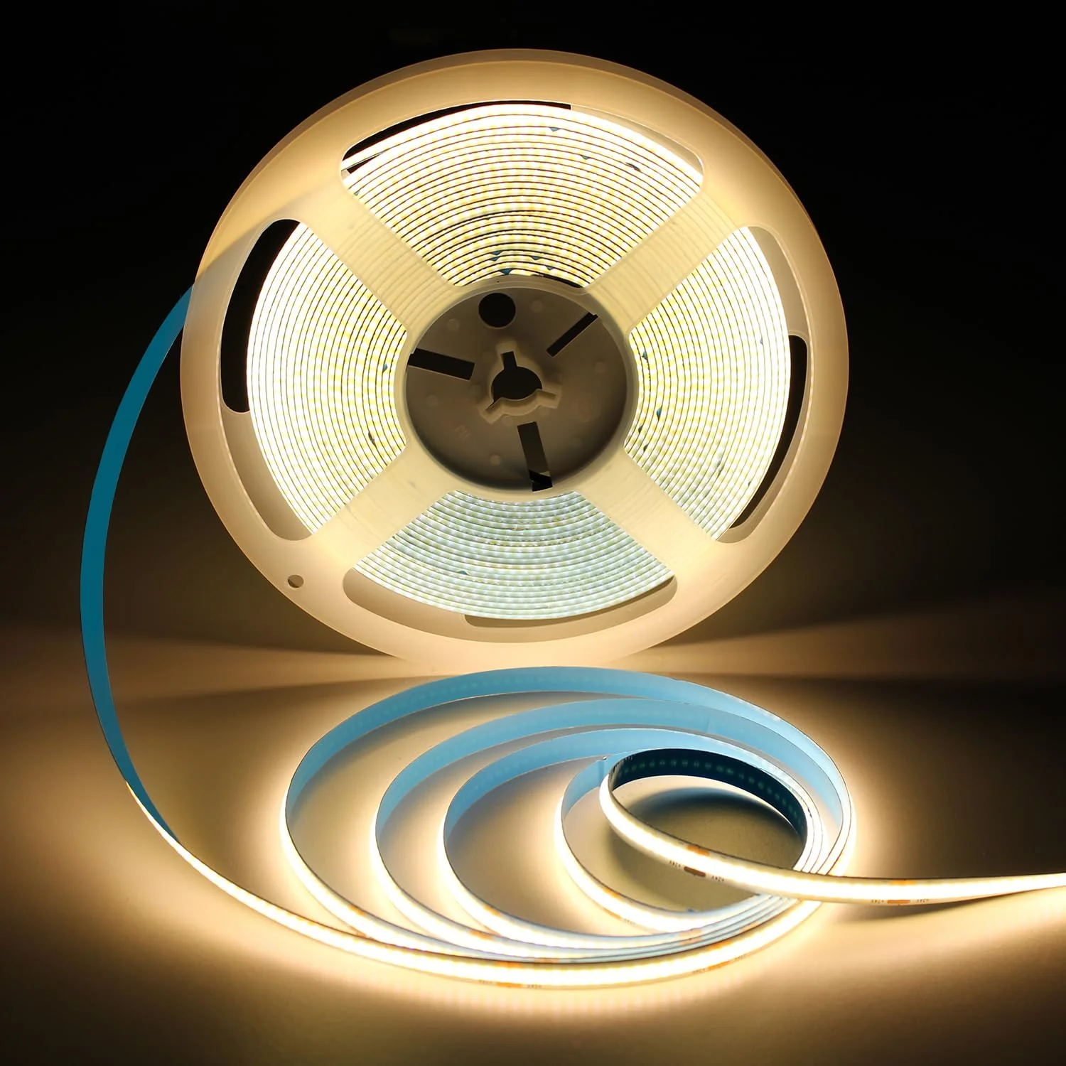 24V COB Led Strip Lights WarmWhite 3000K, 32.8FT/10M CRI 93+ Cob Led Tape Lights 3200Leds Flexible Dimmable Lights Strip for Bedroom, Mirror, Cabinet, Kitchen Room Decor(Only Strip) Warm White(not included power adapter)
