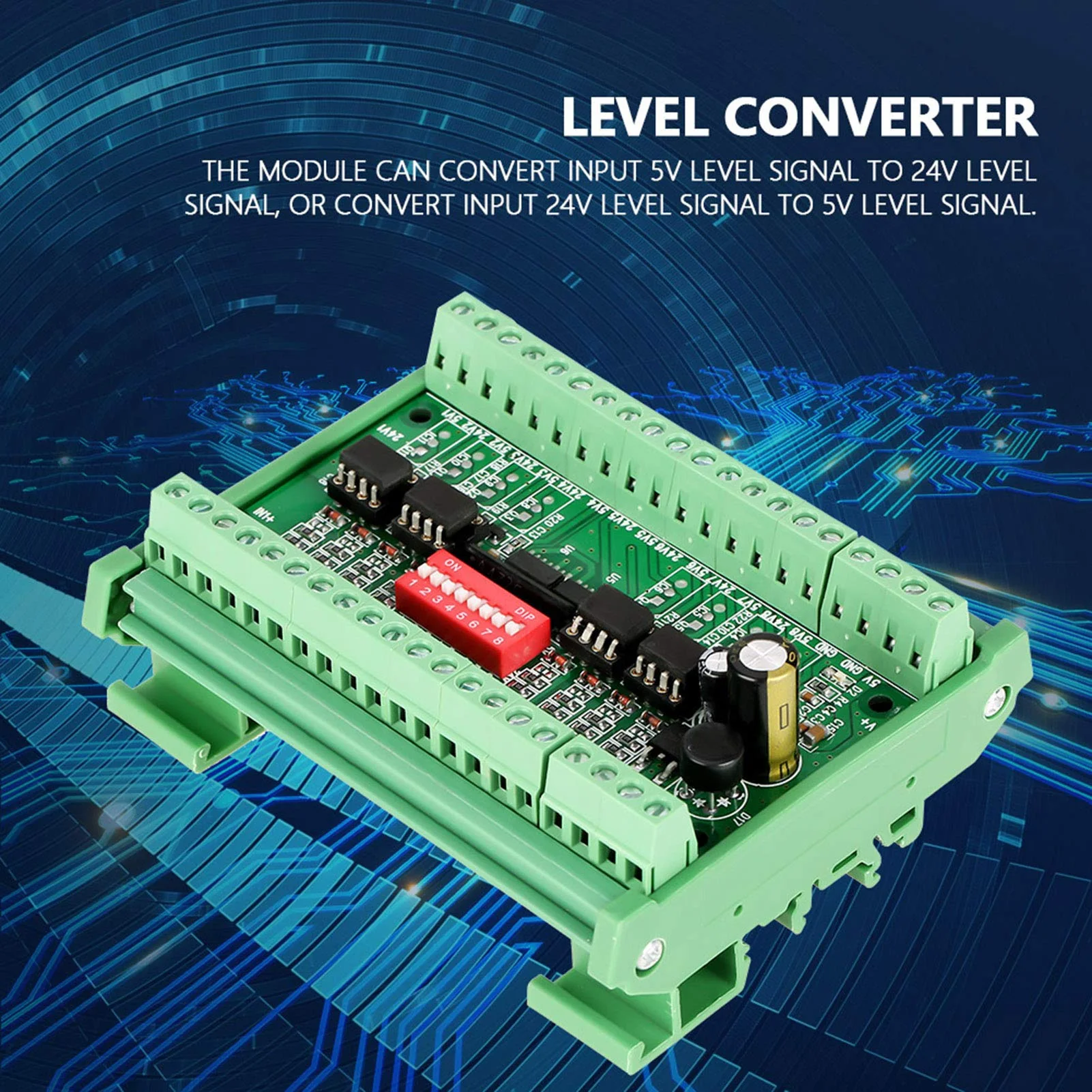 24V to 5V Optocoupler Level Changer 8 Channel 24V to 5V Npn Pnp Converter, 5V-24V Logic Level Converter, 1 Piece Przemysł i nauka, #819 - Image 2