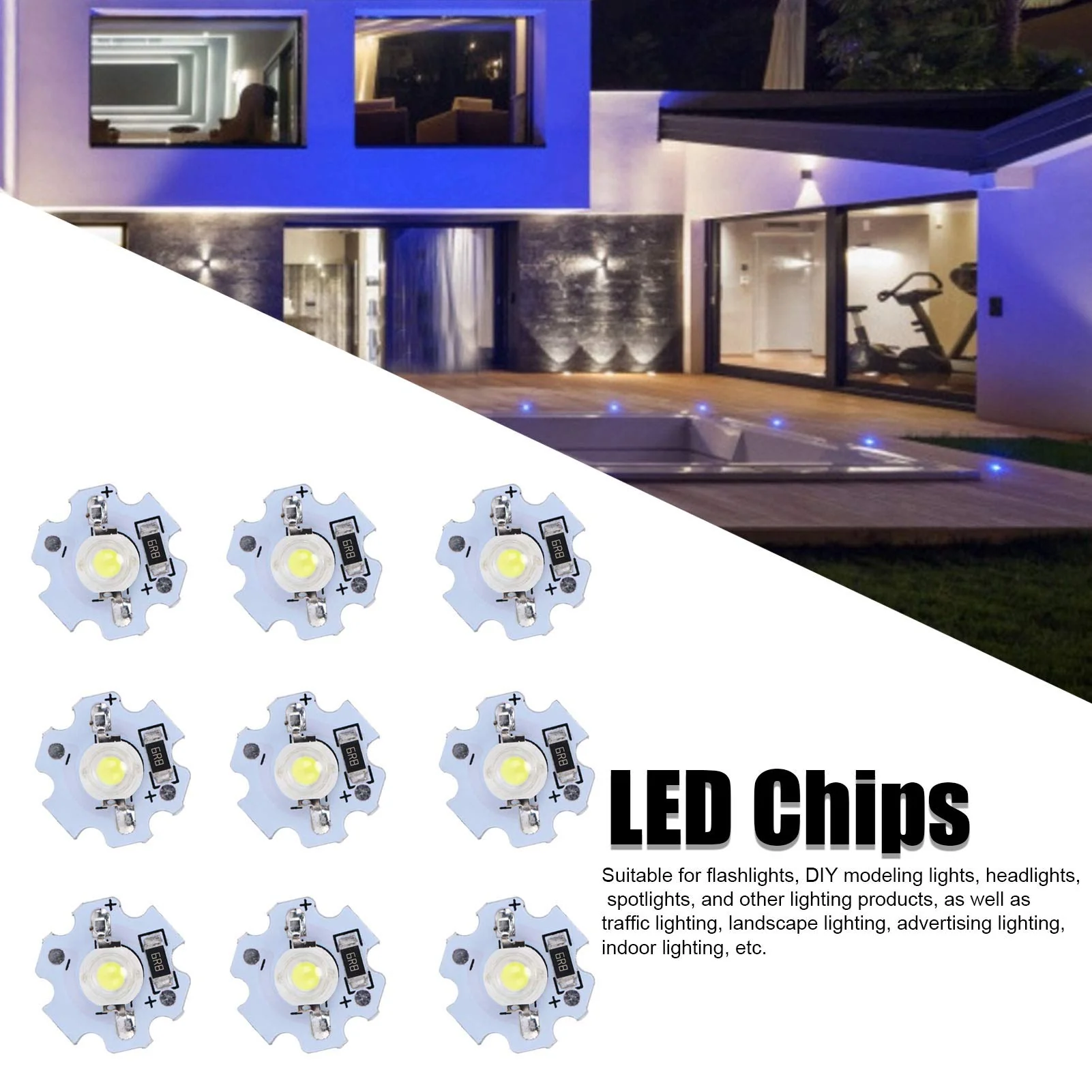 25 Pieces LED Lamp Beads 5V LED Chips 200LM 1W High Power SMD LED Lamp Chip Bulb for Replacement of Foodlight/Spotlight Lamps in Home Studio (Cool White 10000K), Lighting Accessories, Default - Image 3