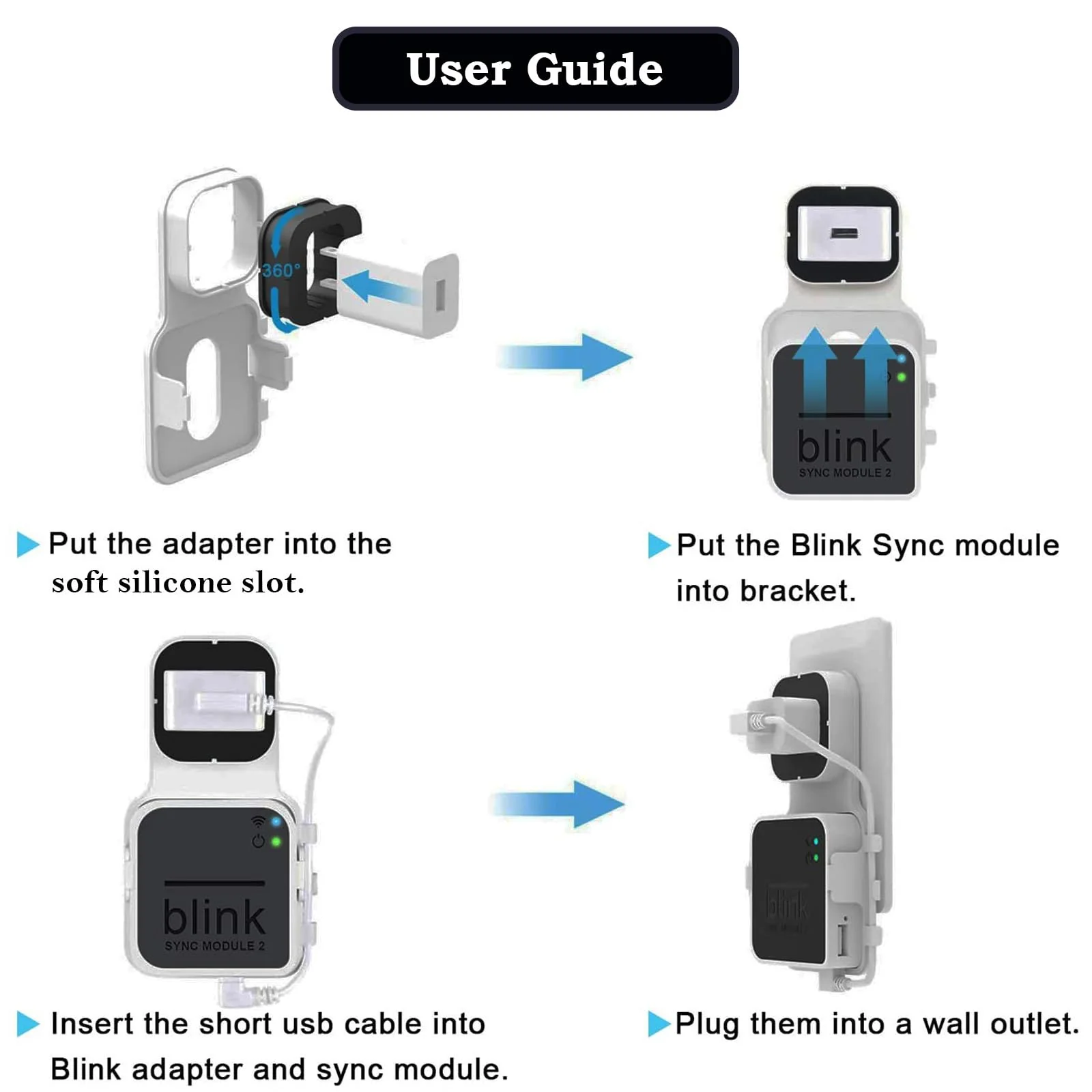256GB USB Flash Drive & Outlet Mount for Blink Sync Module 2, Space Saving and Easy Move Mount Bracket Holder for Blink Outdoor Indoor Security System (Blink Sync Module 2 is NOT Included) - Image 6