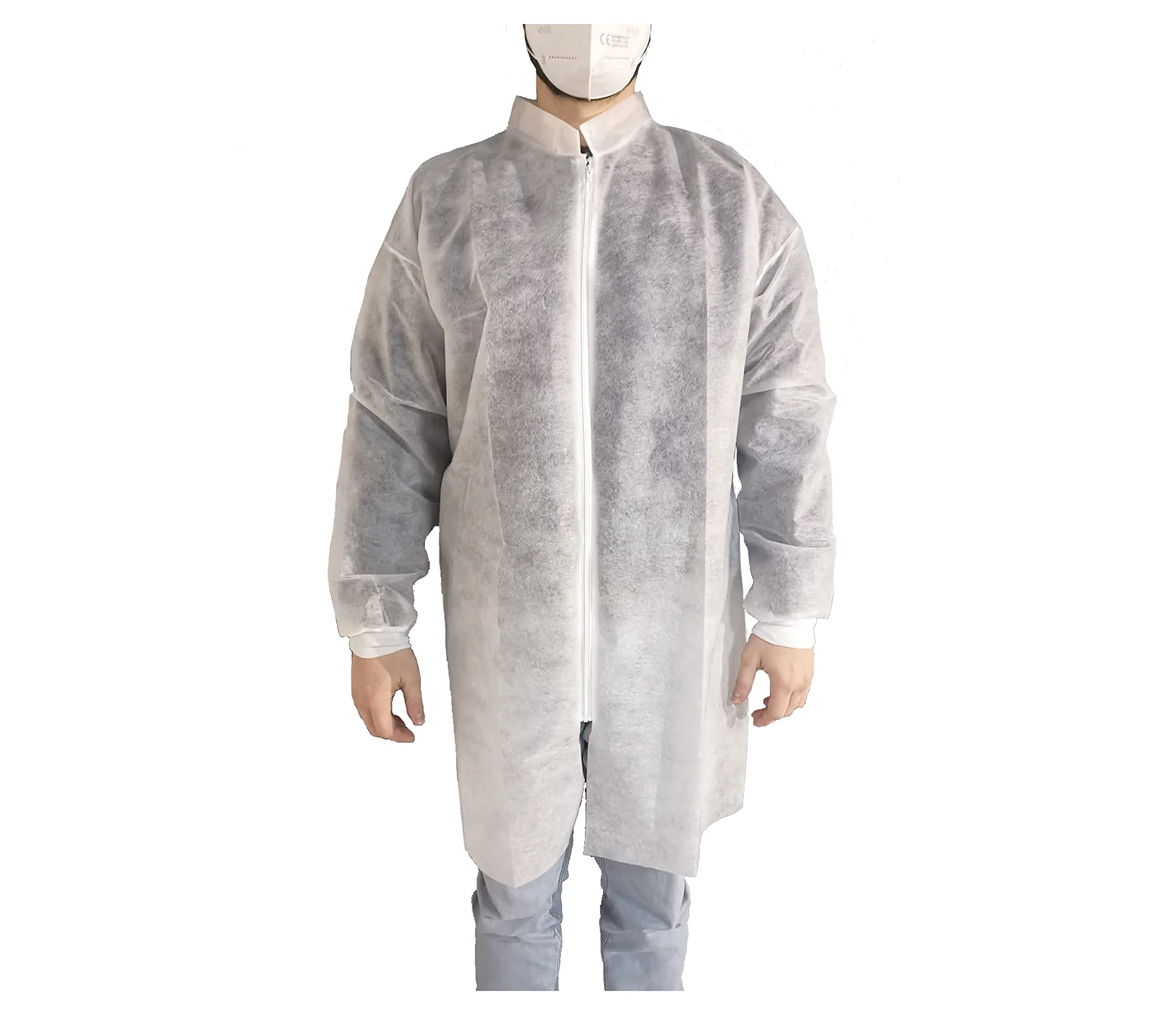 25g Disposable Book Coat with Zip White XL (XXL, 1 Piece) XXL