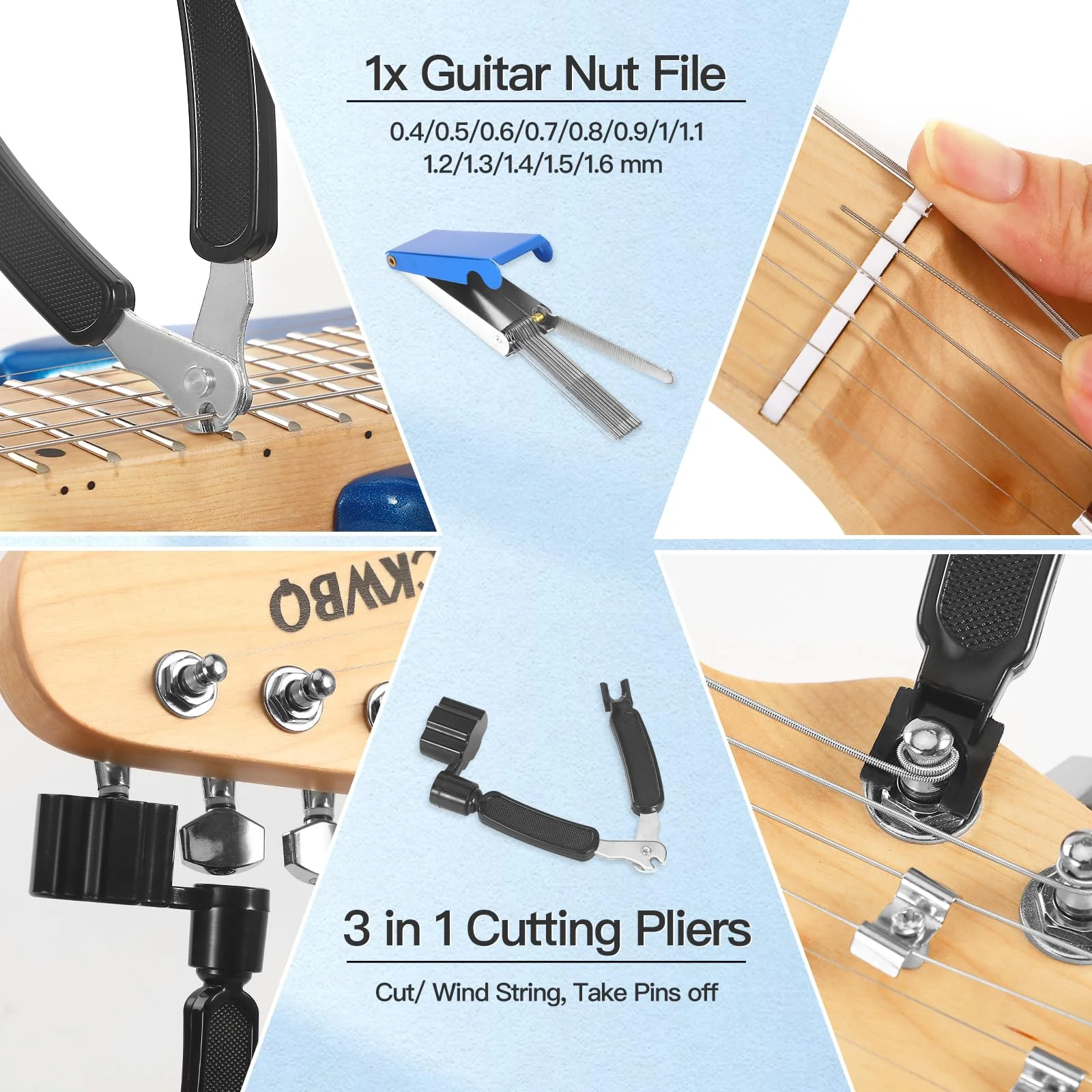 27 PCS Guitar Tools for Set Up, Intonation Adjustment and Repair, Guitar Maintenance Kit for Guitar Bass Banjo and Ukulele, Guitar Gift for Guitar Enthusiast - Image 7