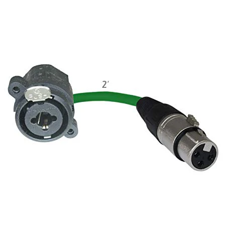 2ft Pigtail: 1/4 TRS/XLR Female Combo Panel Mount to XLR Female Plug (Green) Green