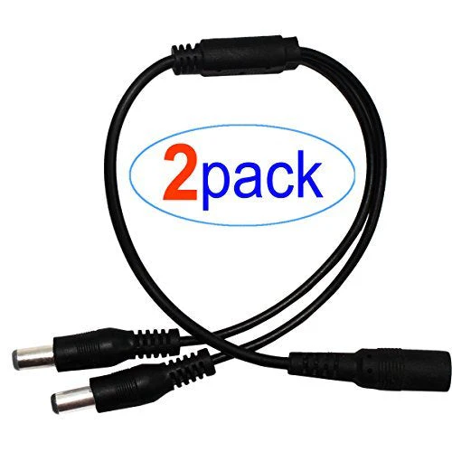 2Pack 1 to 2 Way DC Power Splitter Cable Barrel Plug 5.5mm x 2.1mm for CCTV Cameras LED Light Strip and more 1to2 - Image 2