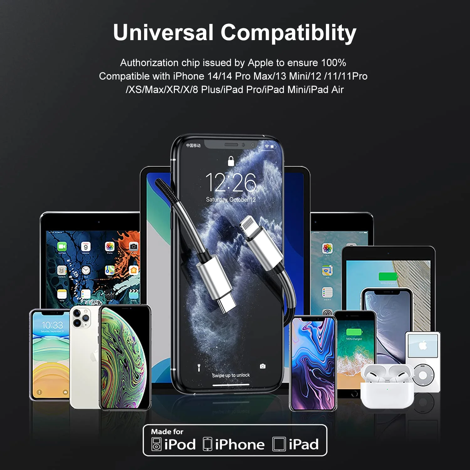 2Pack 10ft iPhone Fast Charger Cable, [Apple MFi Certified] Long USB C to Lightning Cable 10 Foot, High Fast 10 Feet Apple Charging Cord for Apple iPhone 14/14 Pro Max/13 Mini/12/11/XS/XR/8/7Plus,iPad Lightning Silver - Image 7
