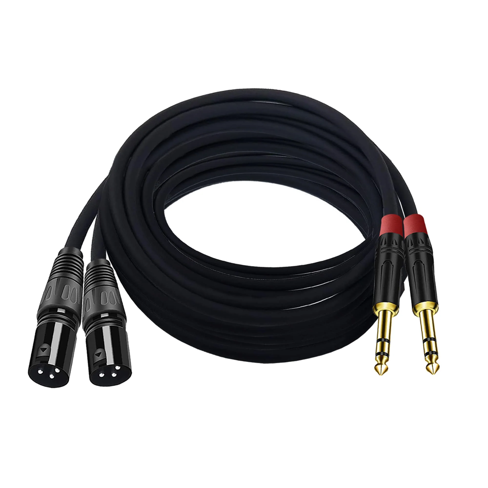 (2PACK/25FT) XLR to 1/4 TRS Stereo Adapter,XLR Male to 1/4 Inch (6.35mm) Stereo Balanced Microphone Stereo Audio Converter AdapterCable 25FT