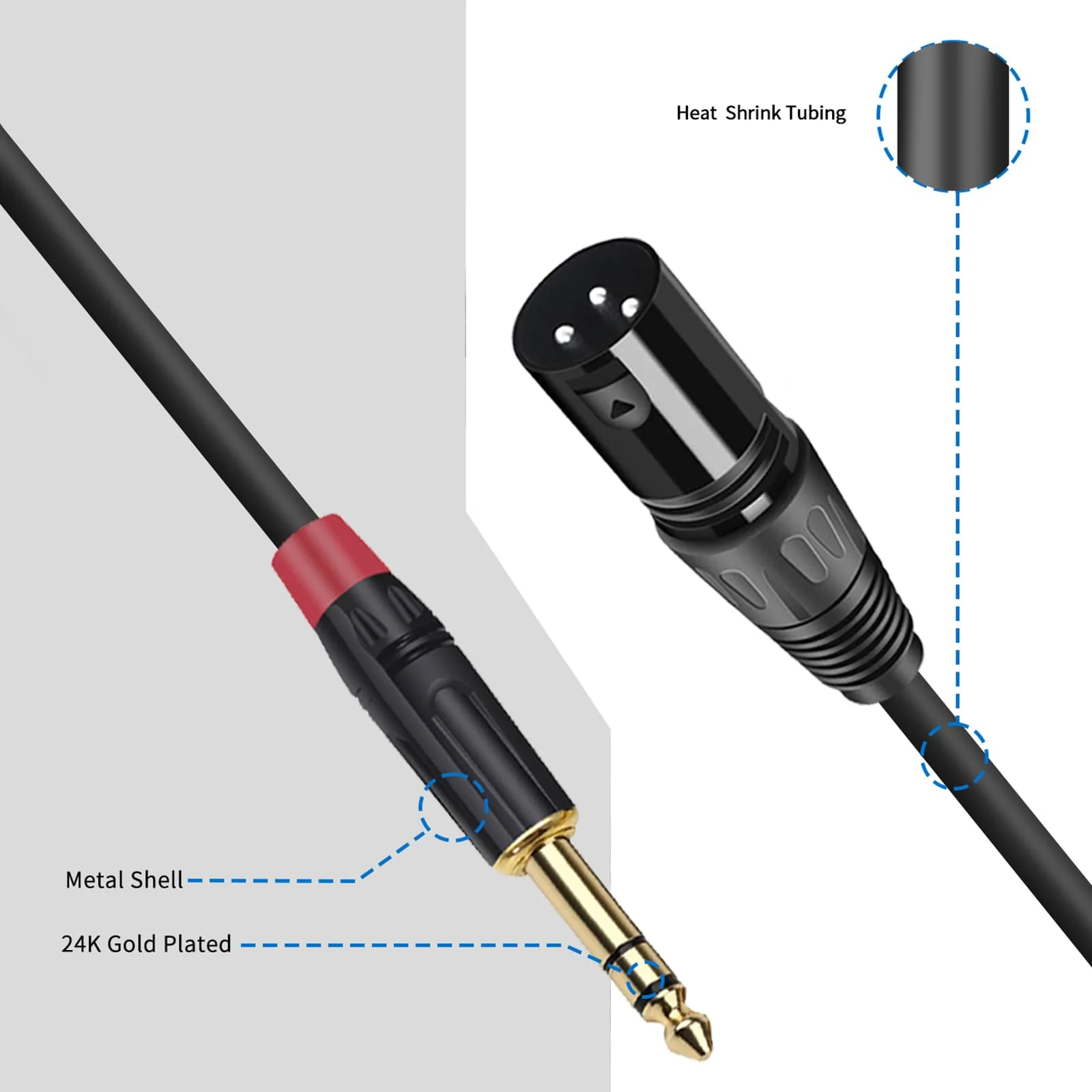 (2PACK/25FT) XLR to 1/4 TRS Stereo Adapter,XLR Male to 1/4 Inch (6.35mm) Stereo Balanced Microphone Stereo Audio Converter AdapterCable 25FT - Image 7